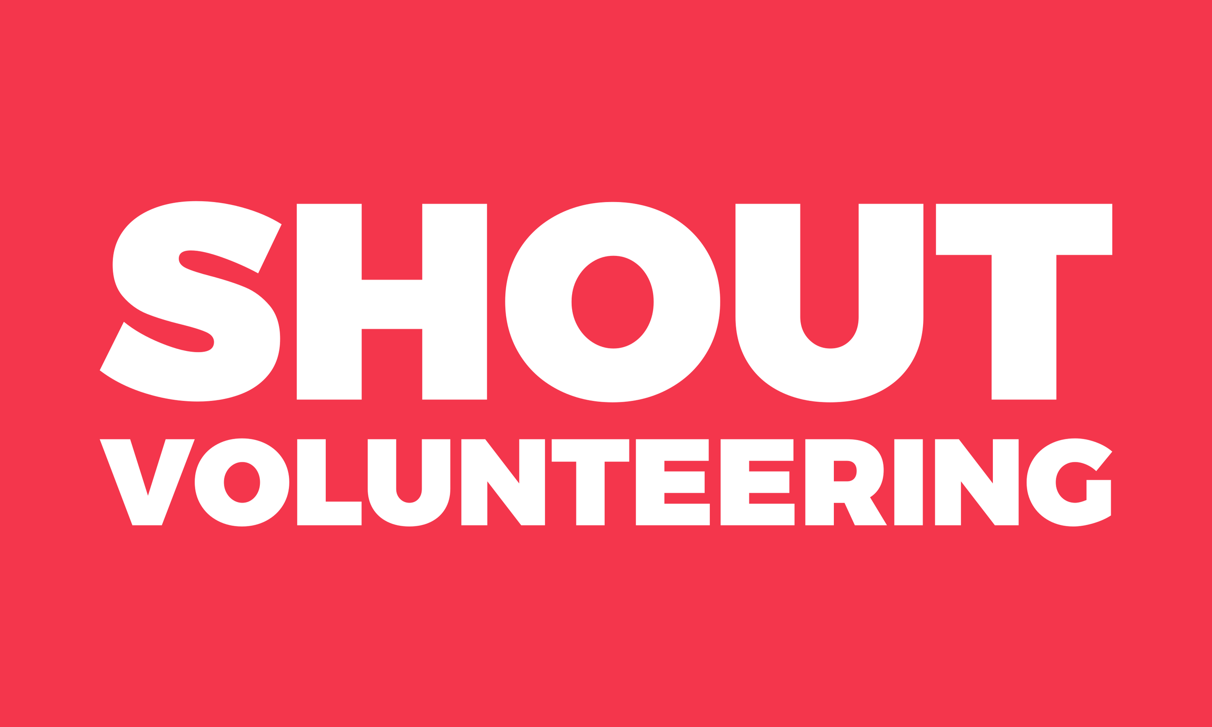 Shout Volunteering Text Only White Pink Background