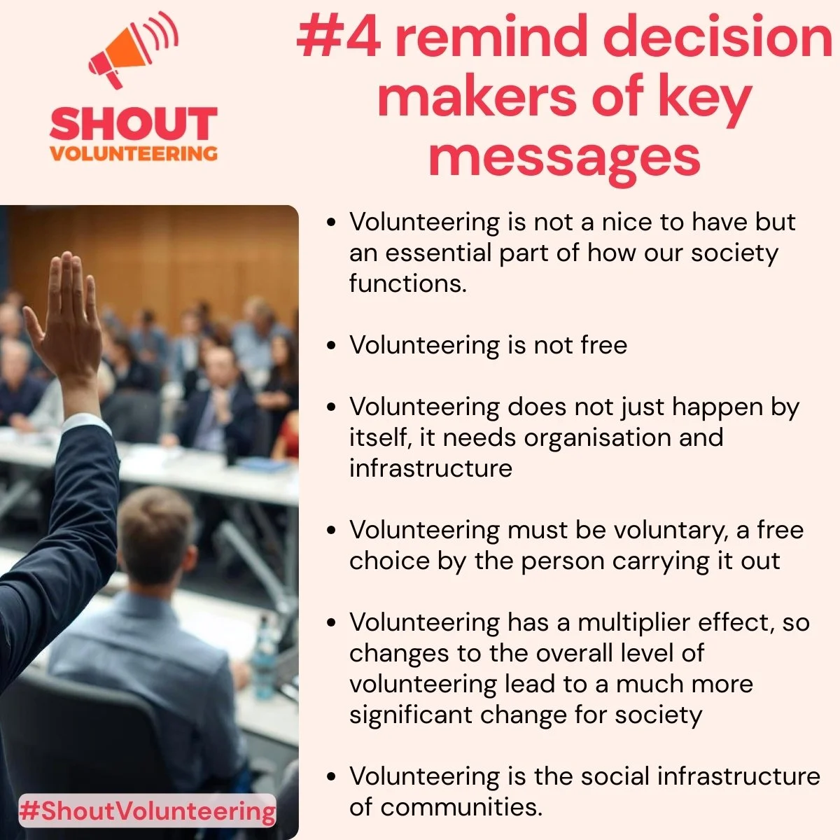LinkedIn Shout Volunteering 7 Asks #4 remind decision makers of key messages