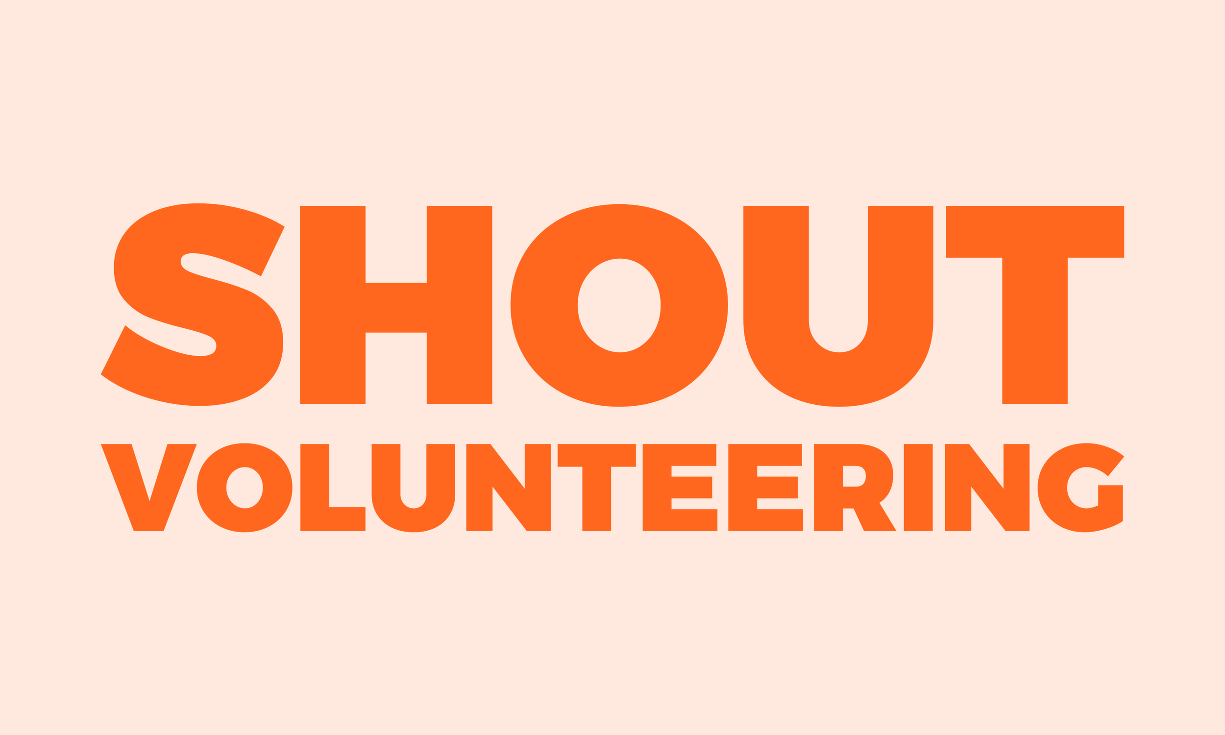 Shout Volunteering Text Only Orange