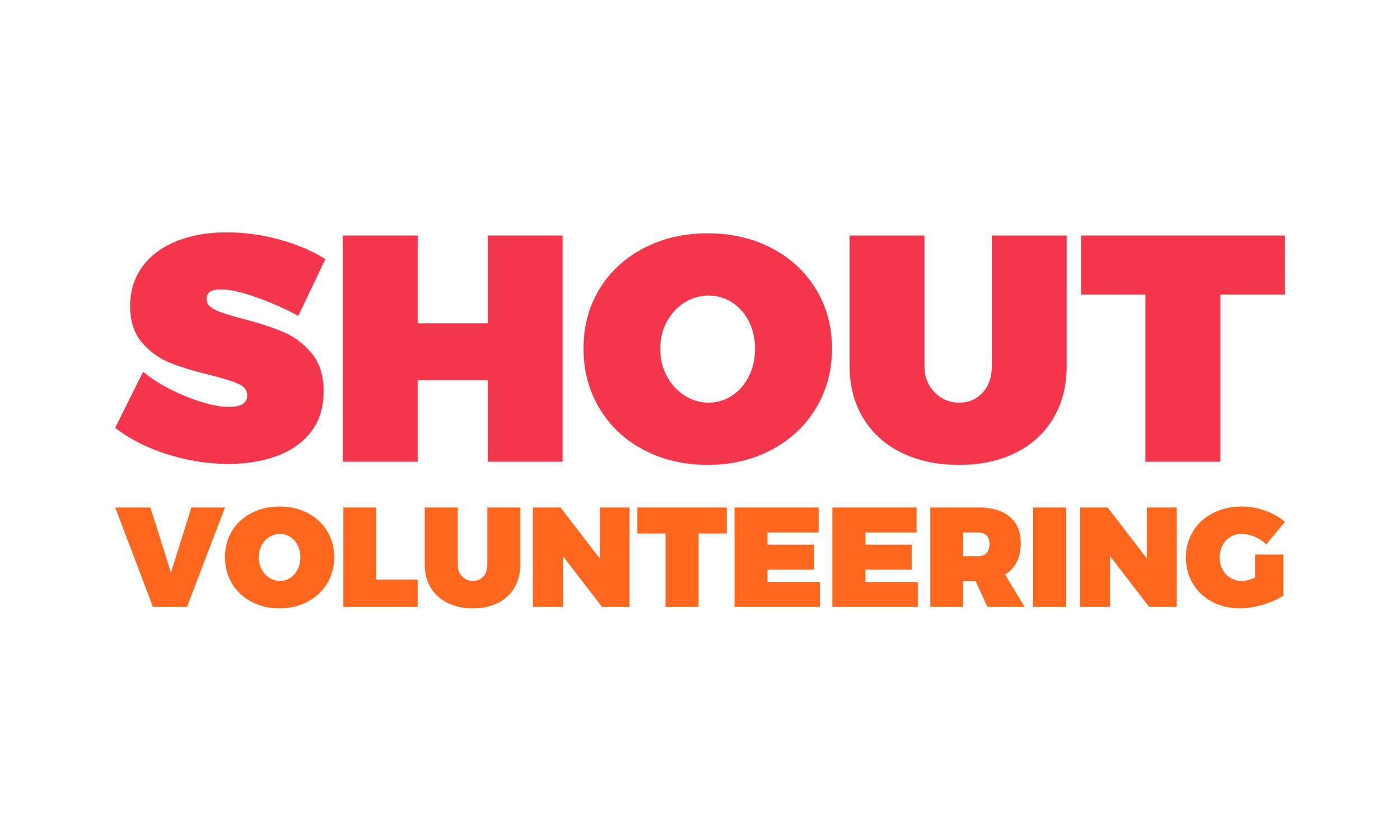 Shout Volunteering Text Only White Background