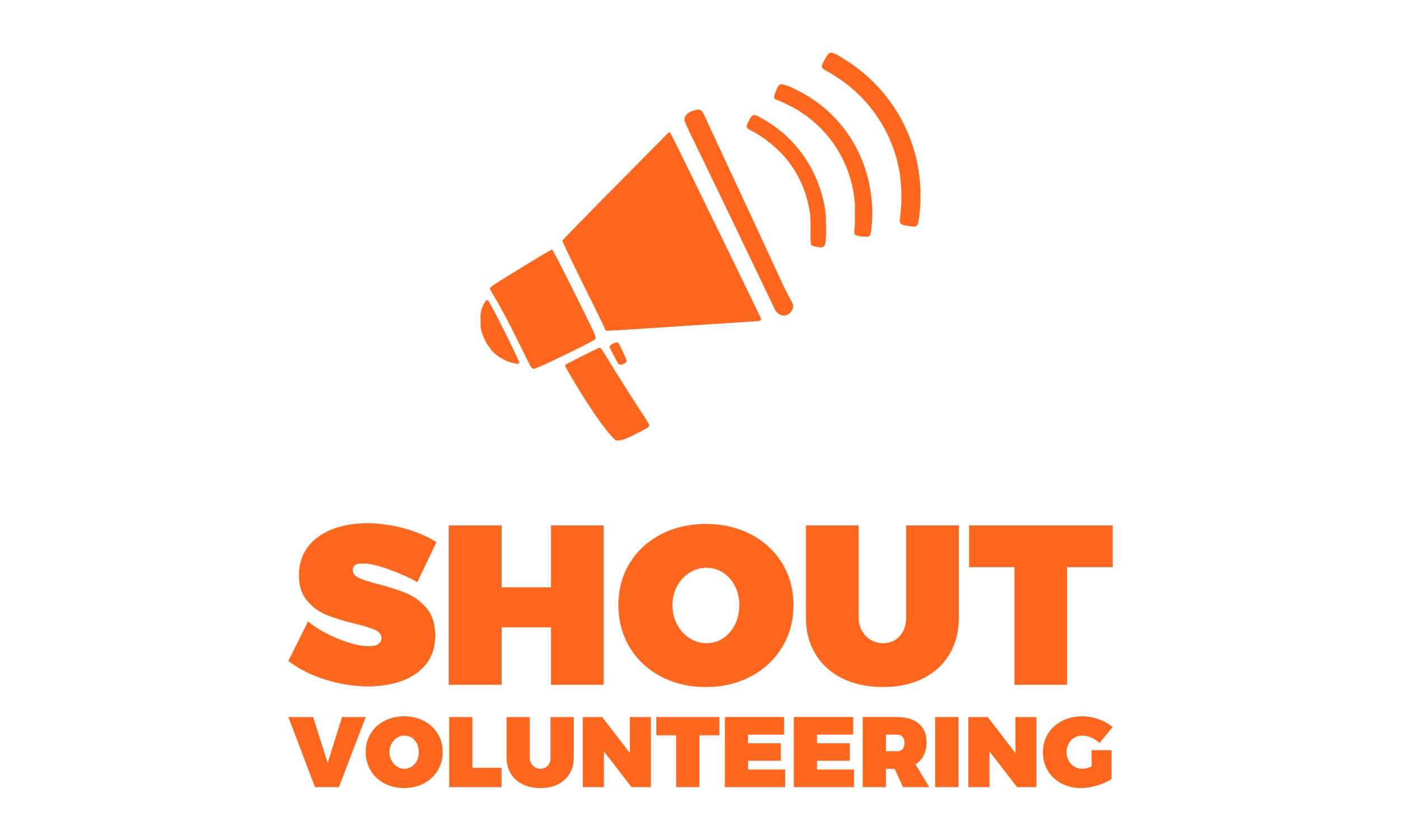 TRANSPARENT Orange Shout Volunteering Logo
