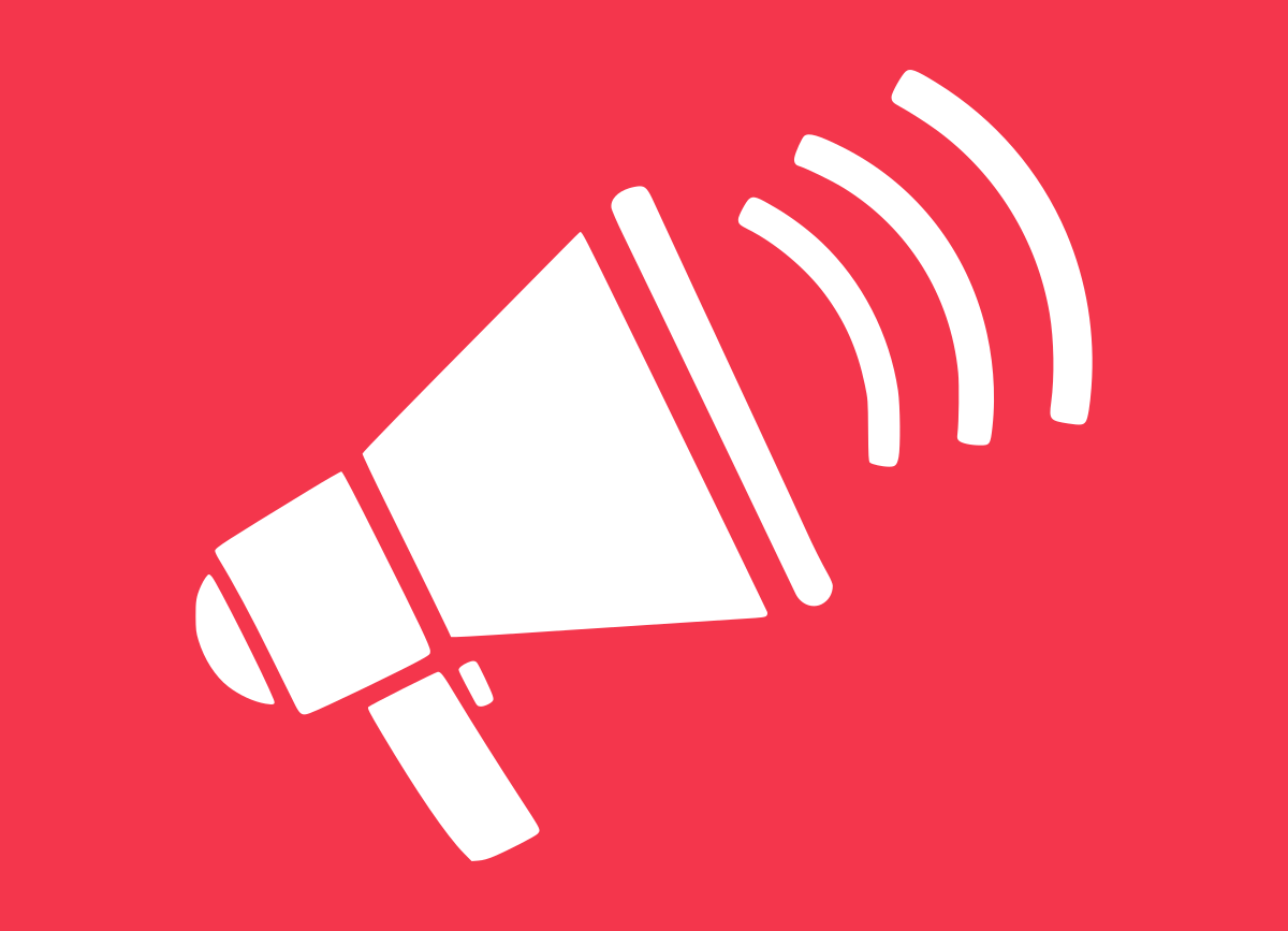 Shout Volunteering Megaphone Icon White Pink Background