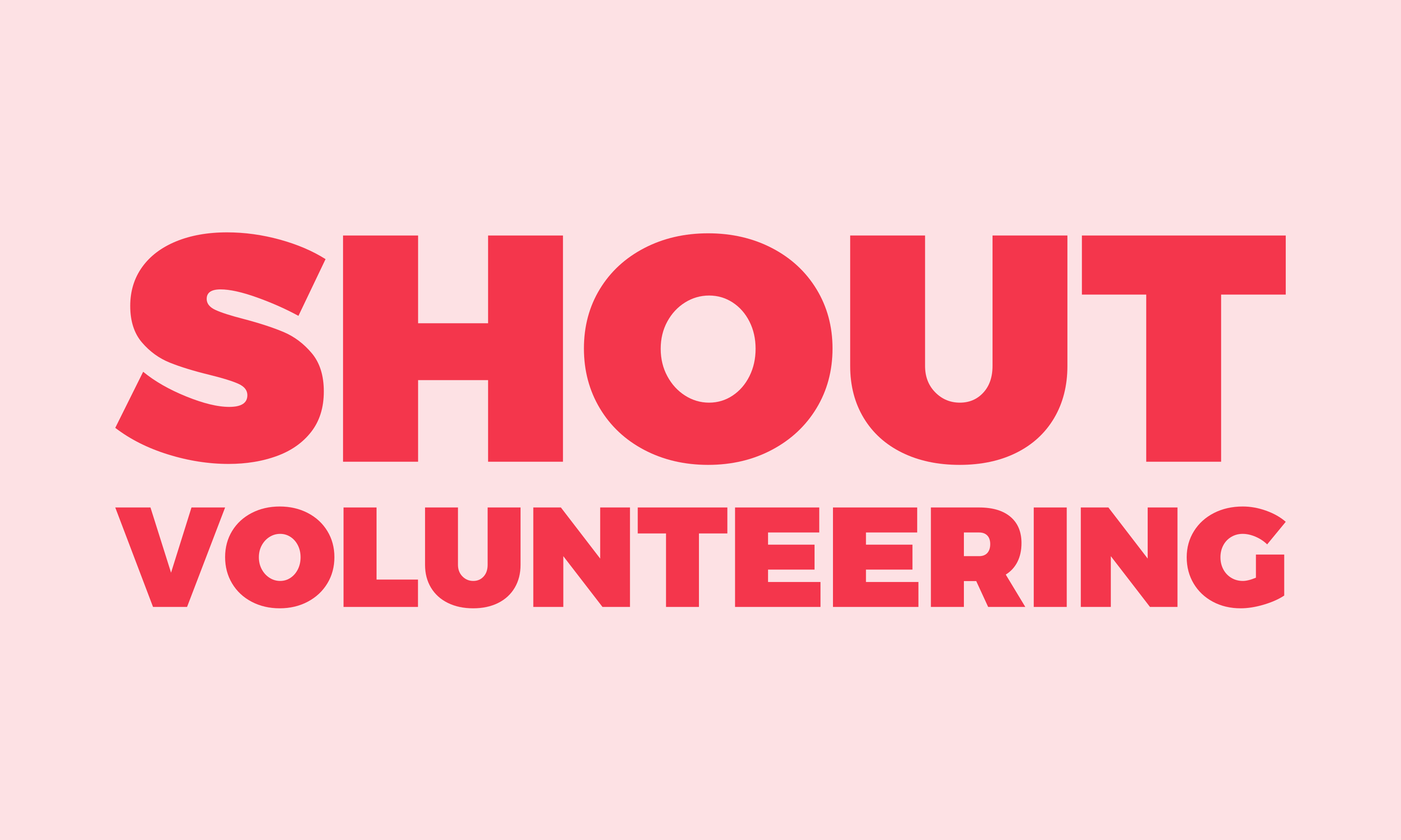 Shout Volunteering Text Only Pink Background
