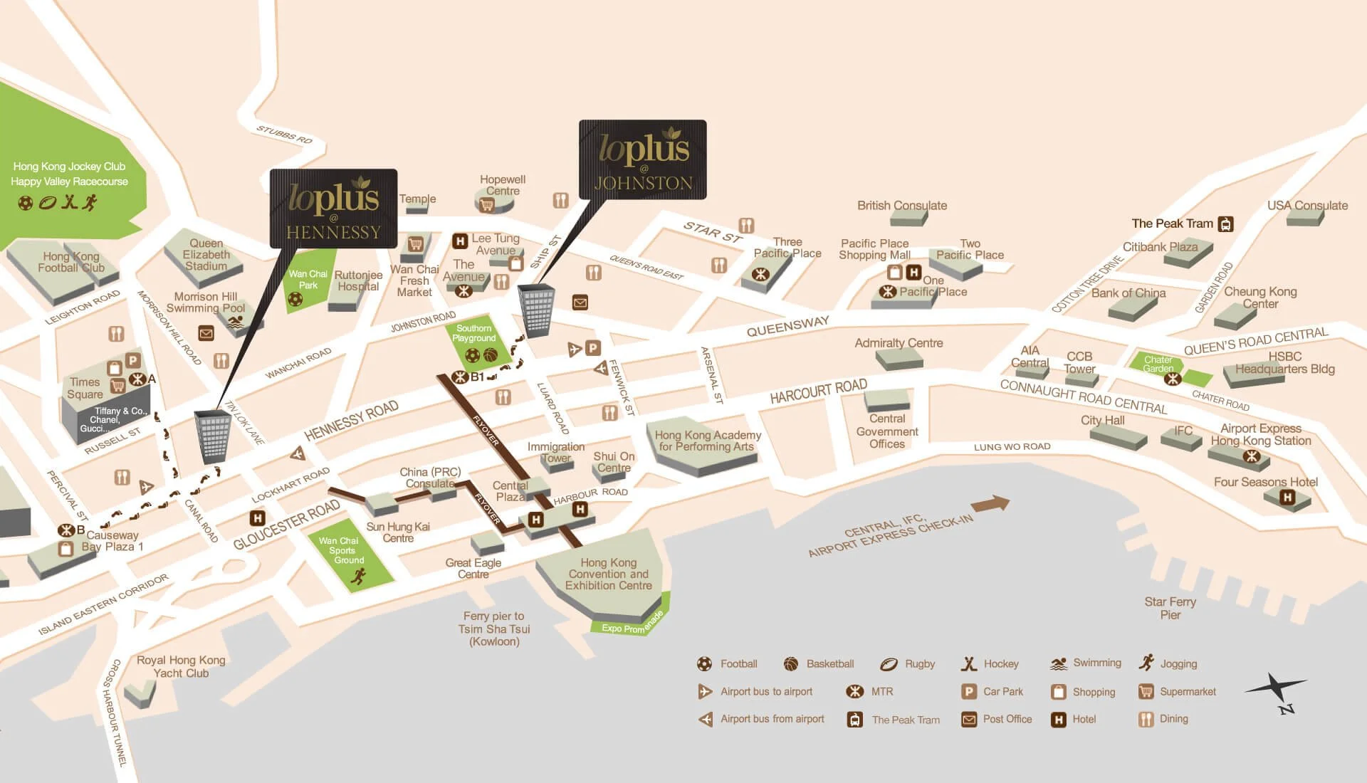 Loplus Hennessy Hong Kong Location Map