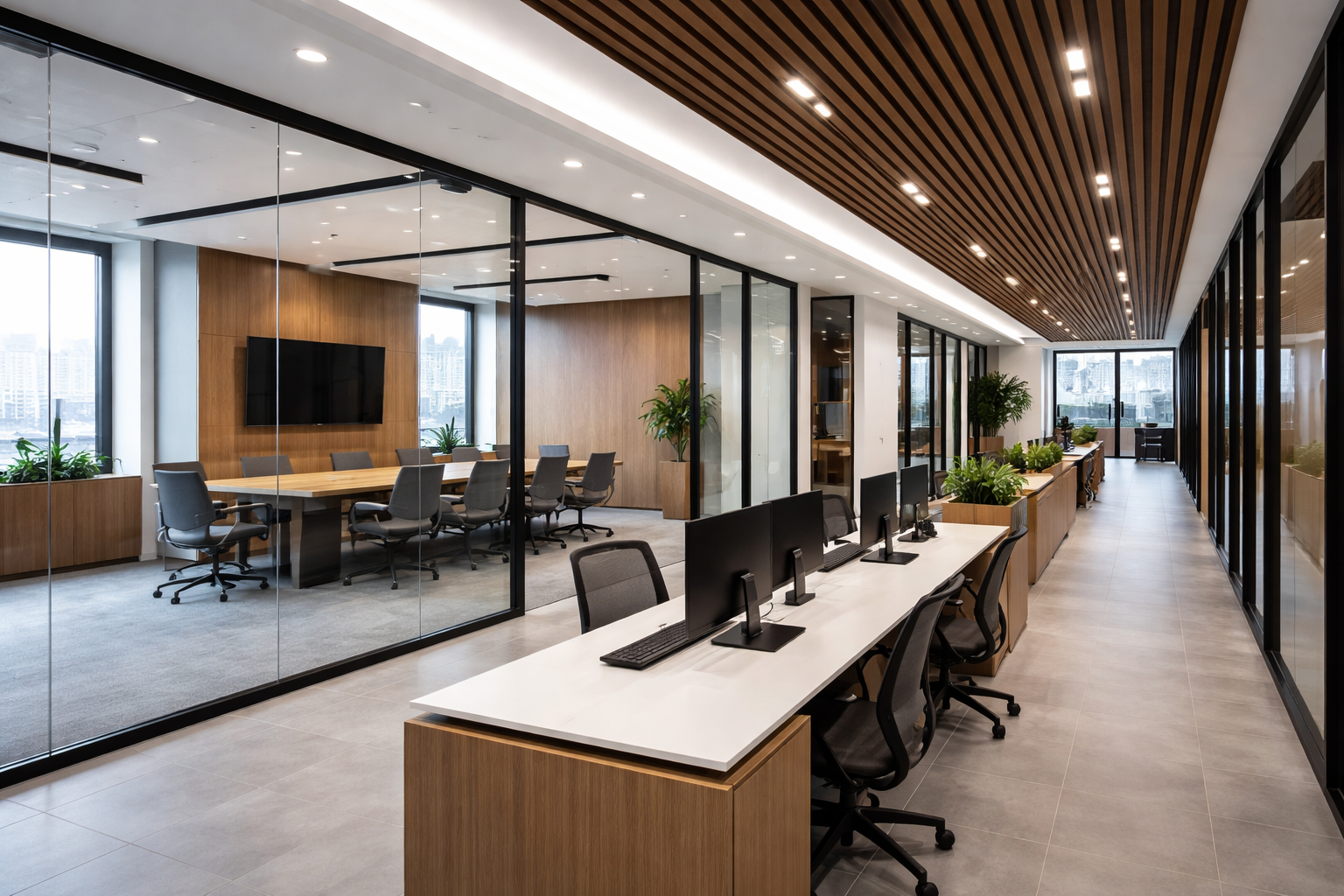 Modern office construction in Vancouver BC featuring structural framing, concrete work, and commercial build-out with precise planning, code-compliant installation, and high-quality finishes for professional workspaces.