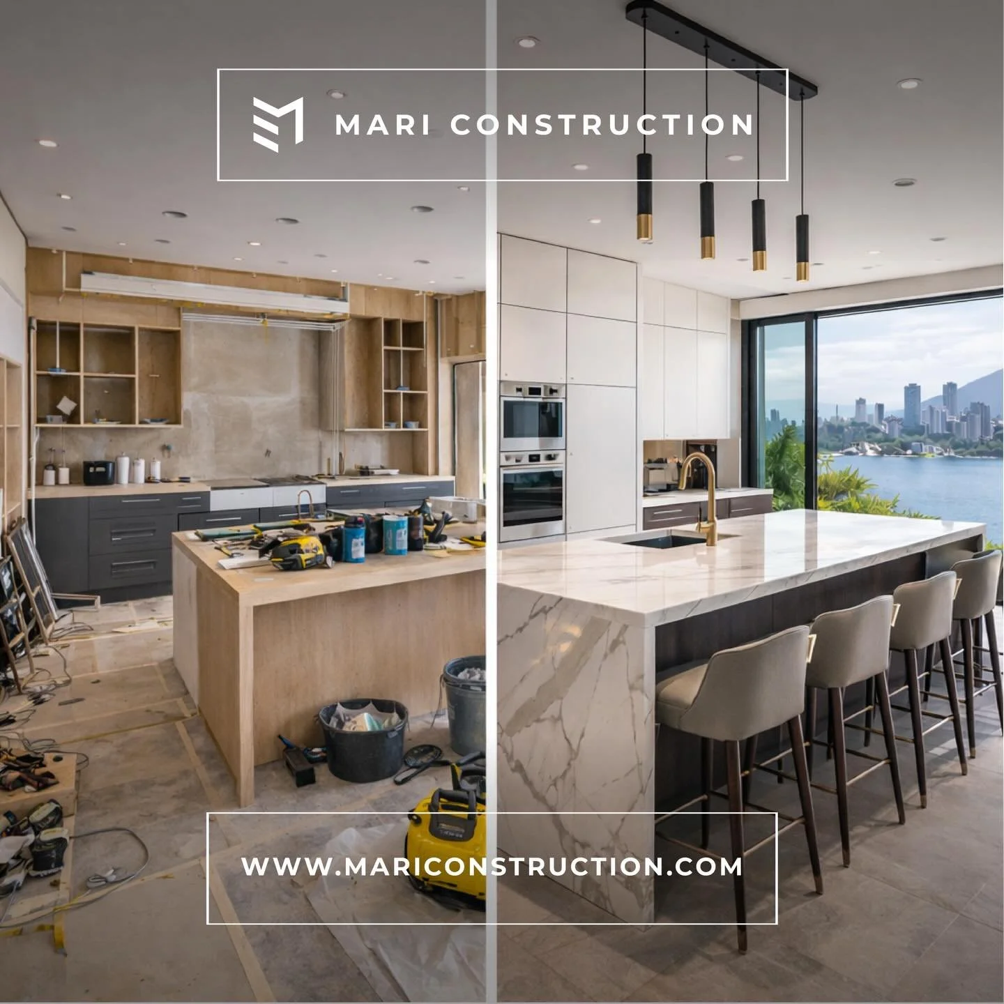At Mari Construction, our renovation process is designed to transform existing homes into refined, modern, and highly functional living spaces through careful planning, skilled craftsmanship, and meticulous project management. Every renovation begins