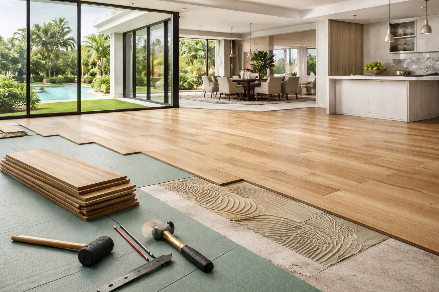 Residential flooring installation in Vancouver including hardwood floors tile and modern flooring systems