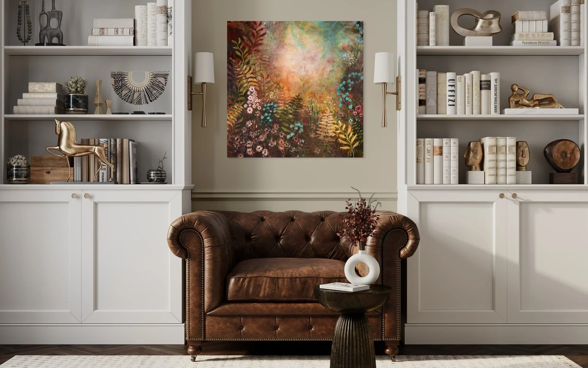Floral Whispers at Dawn over study chair.JPG