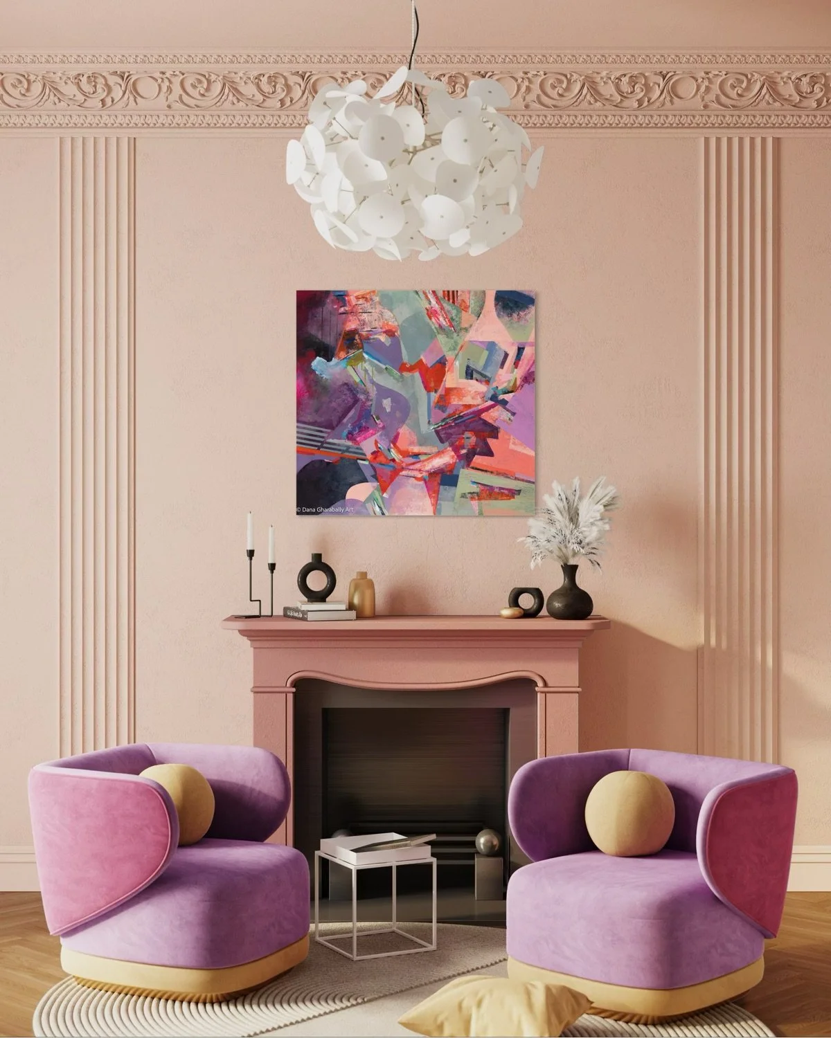 Colour Cascade over fireplace.JPG
