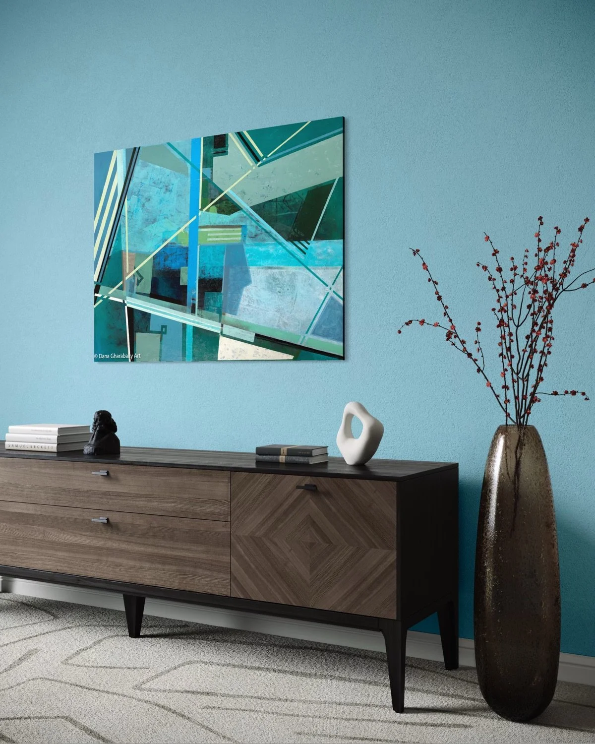 Life's Crossroads in Blue over sideboard.JPG
