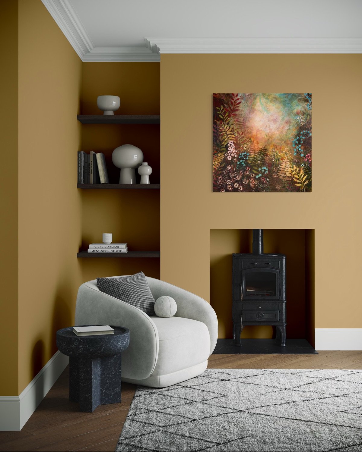 Floral Whispers at Dawn over Fireplace.JPG