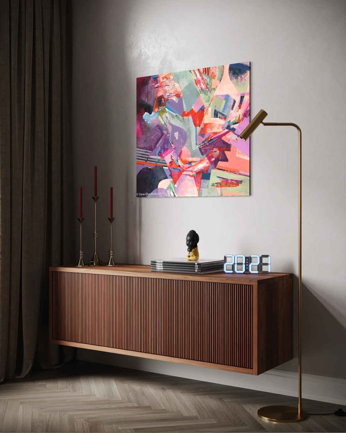 Colour Cascade over sideboard.JPG