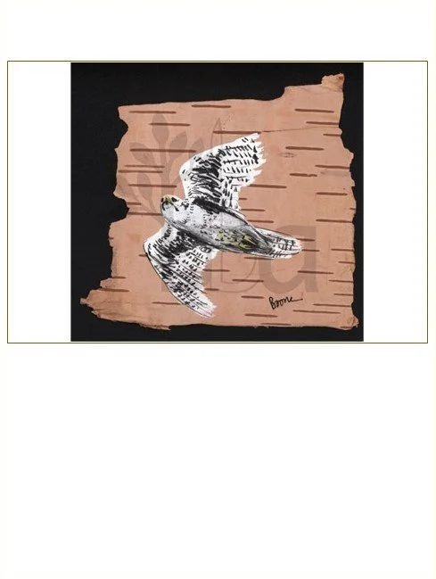 Snowbird, painted on Birch Bark