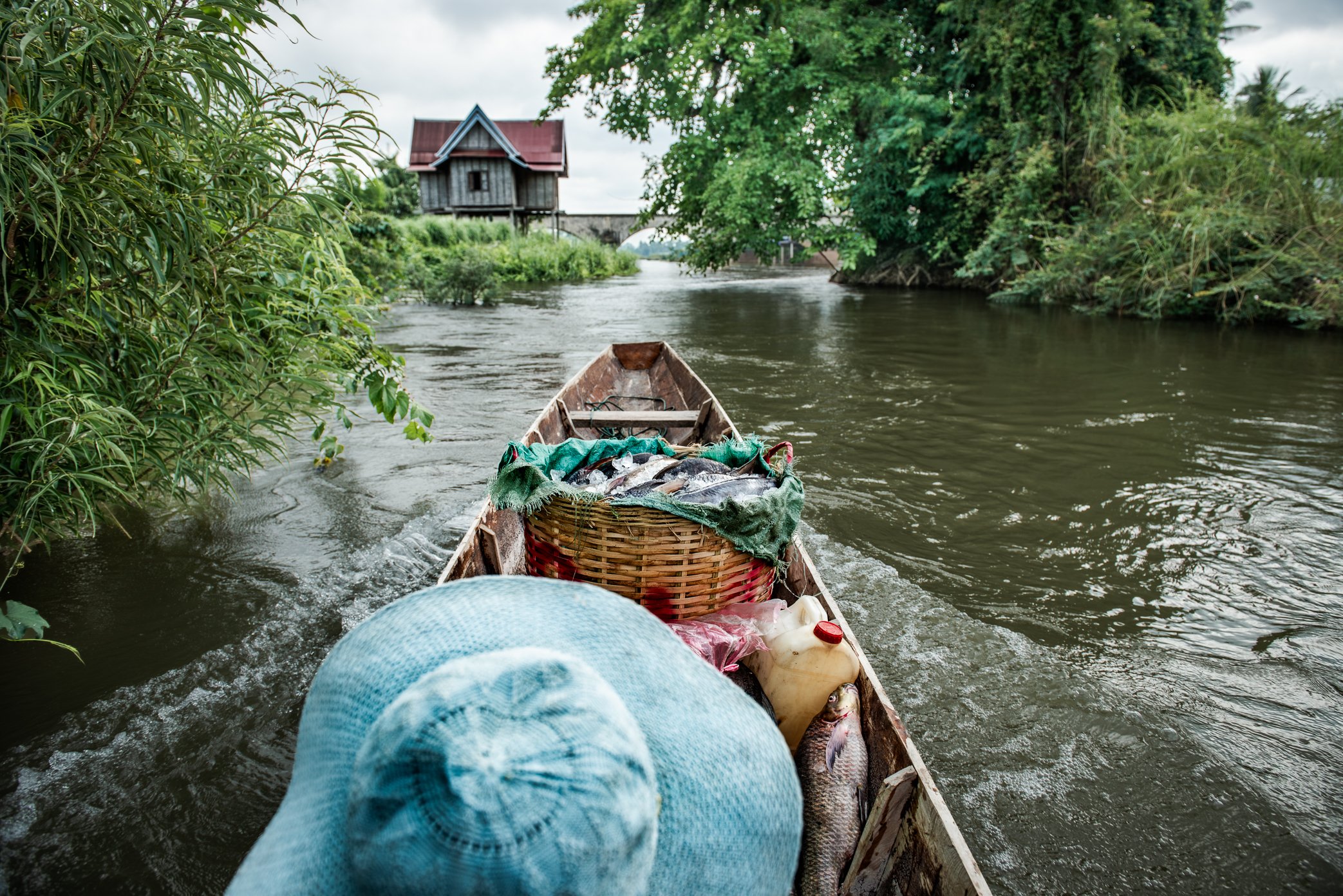 Porn, 53, the wife of a fisherman in Si Phan Don, has recently taken on a second role beyond the household: buying and selling fish. Her family has already completed the construction of three Li traps, but the main migration from the Cambodian side o