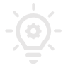Light bulb with gear icon, symbolizing innovation or technology.