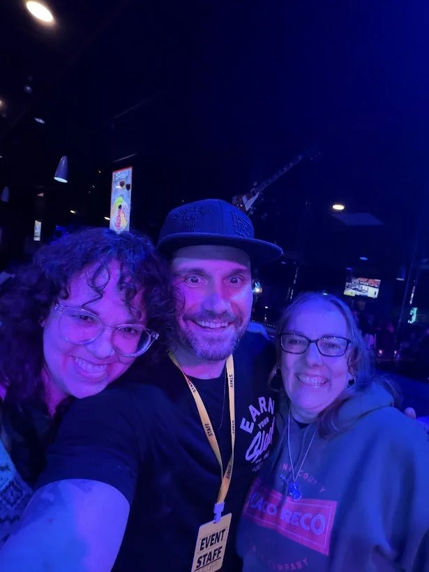 Jenn Currie deFouw with friends and music community, inspiration behind her storytelling and romance novels. Brian is the inspiration for the Bloodline Legacy