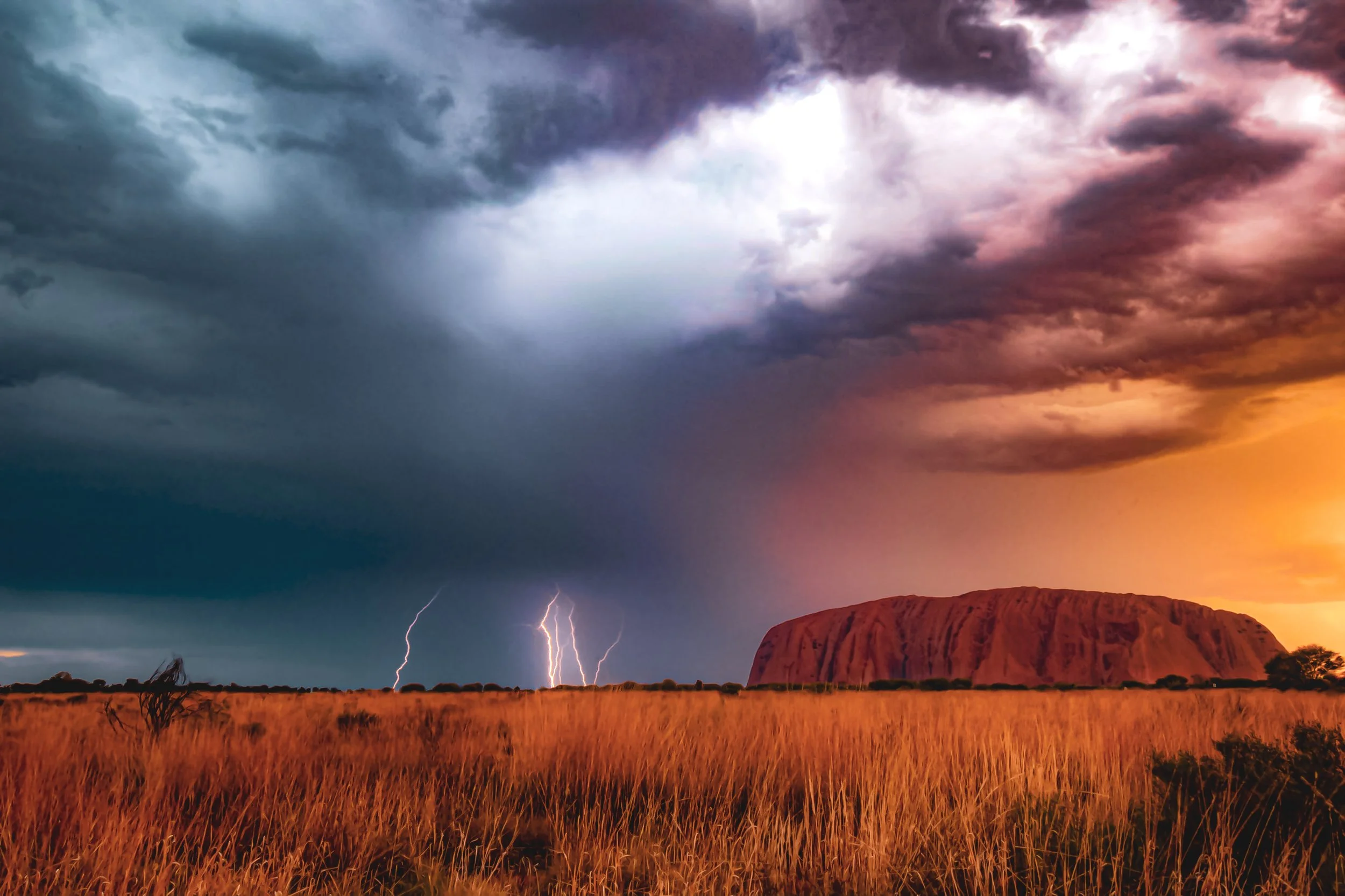 Lightning strike at Uluru