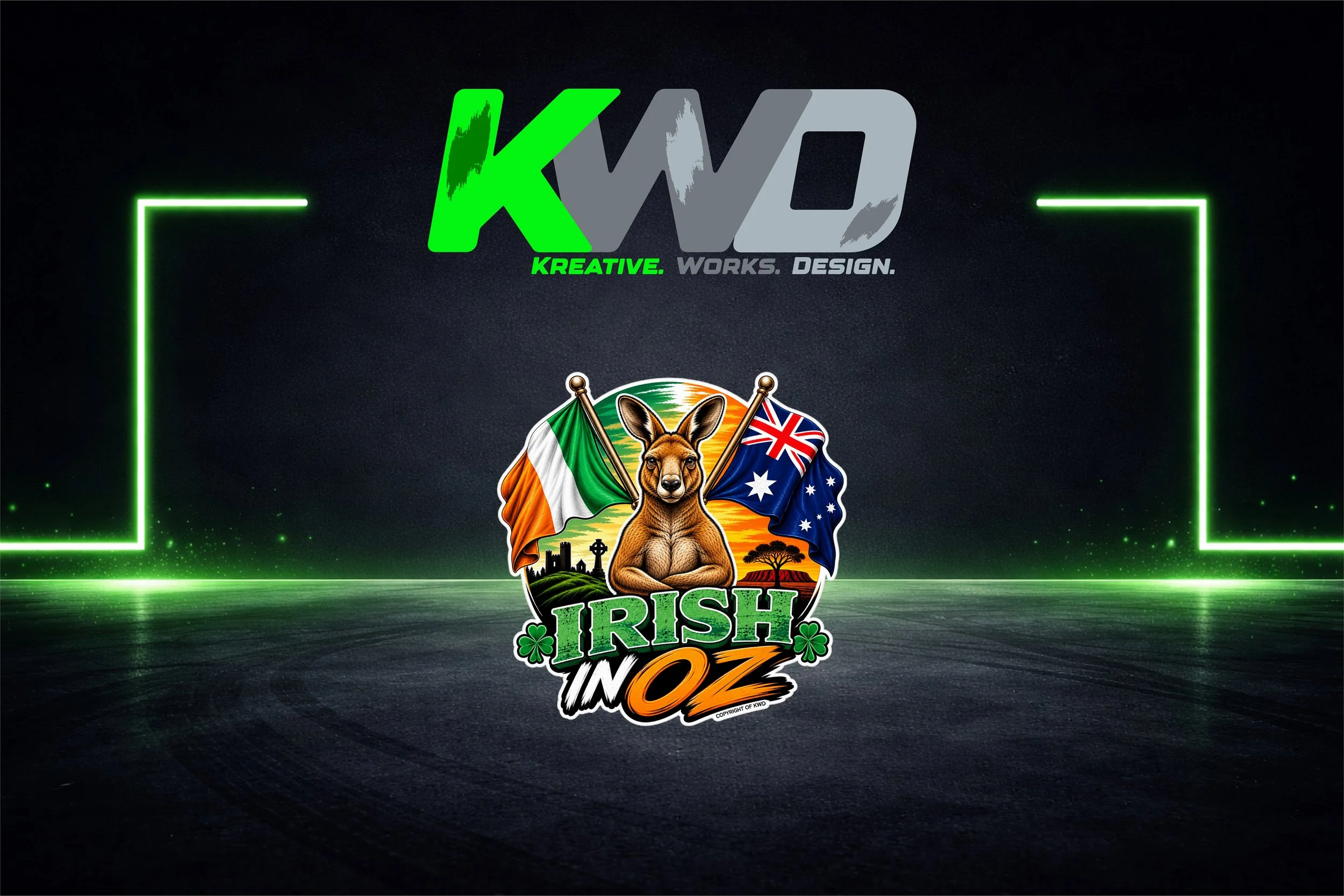 Irish in Oz Boxing Kangaroo Sticker
