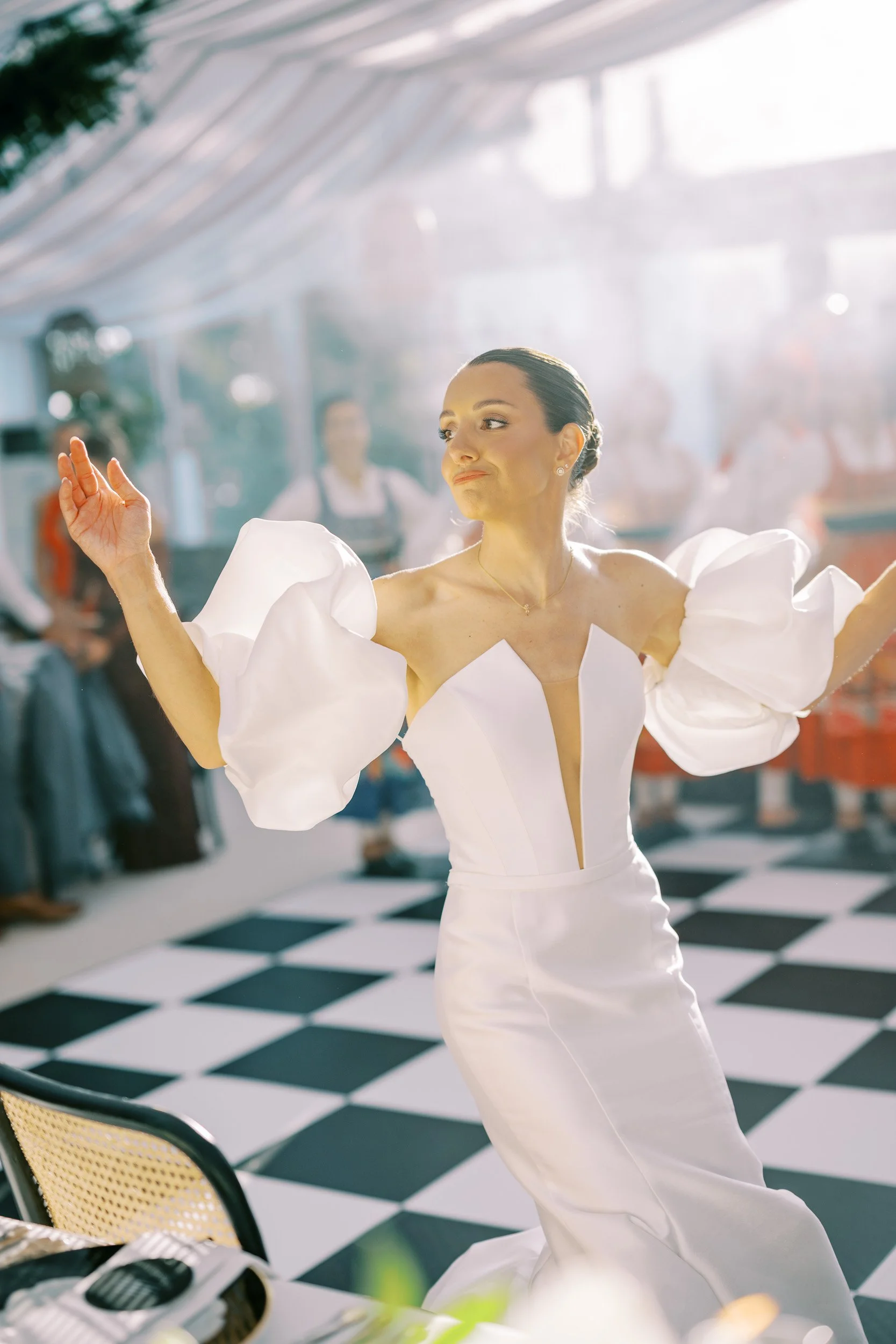 Bride dancing at Palácio do Freixo in Porto, Portugal