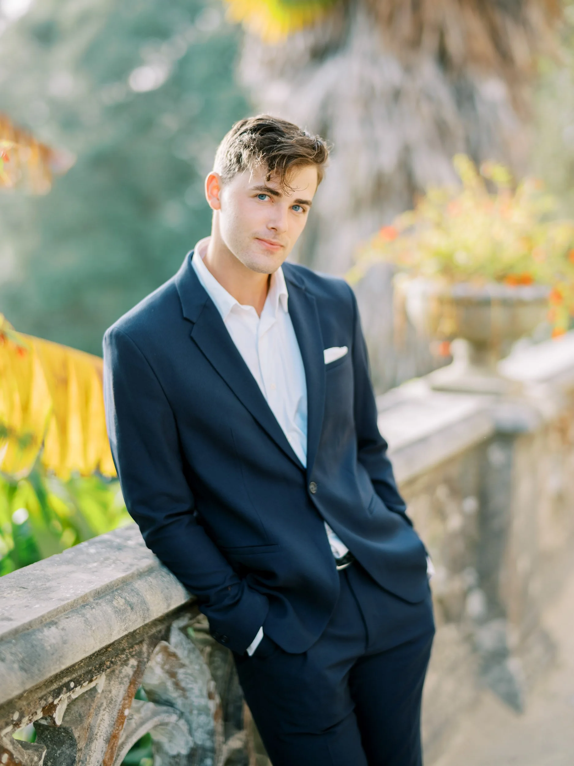 Groom portrait at Palace of Monserrate in Sintra