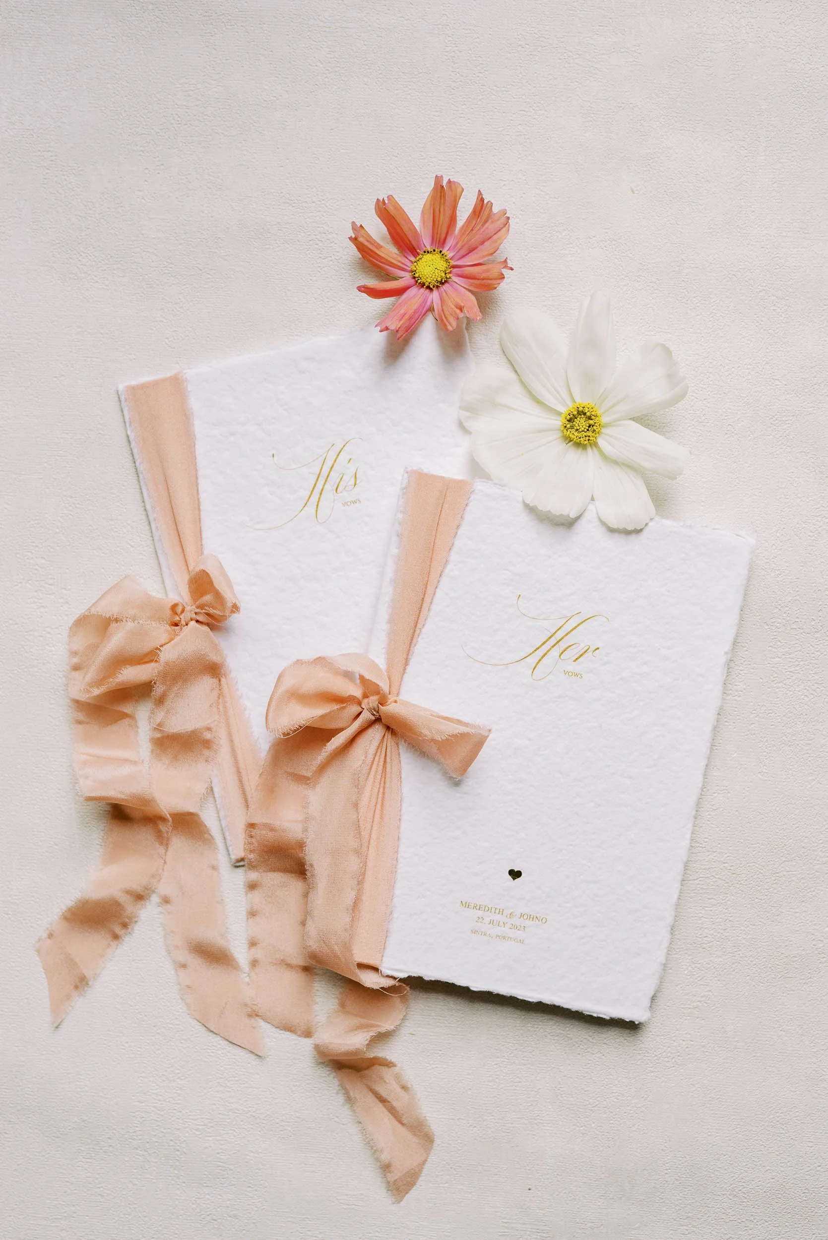 Wedding vow books detail at Quinta da Bella Vista in Sintra, Portugal