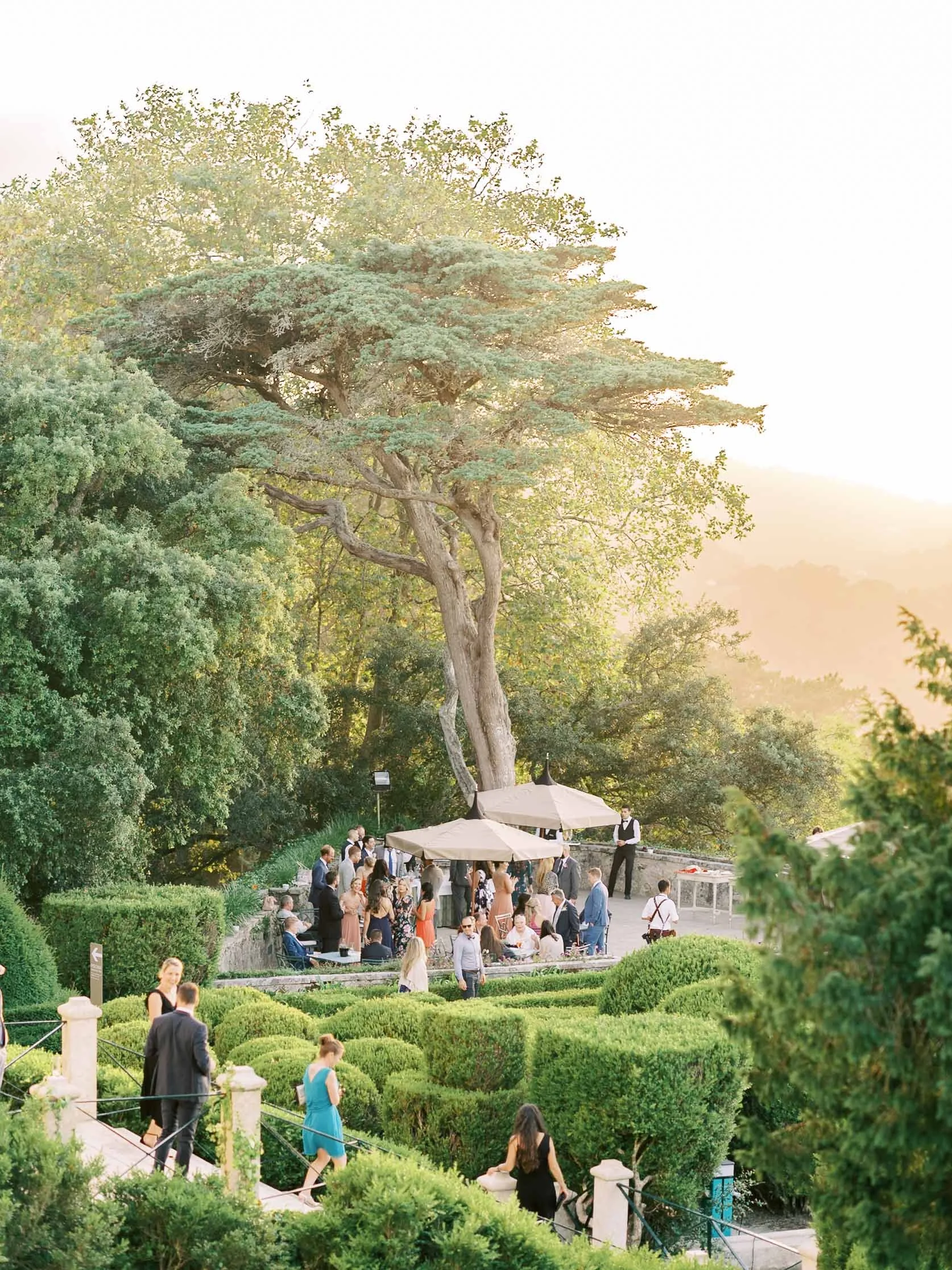 Wedding cocktail at golden hour in sintra portugal