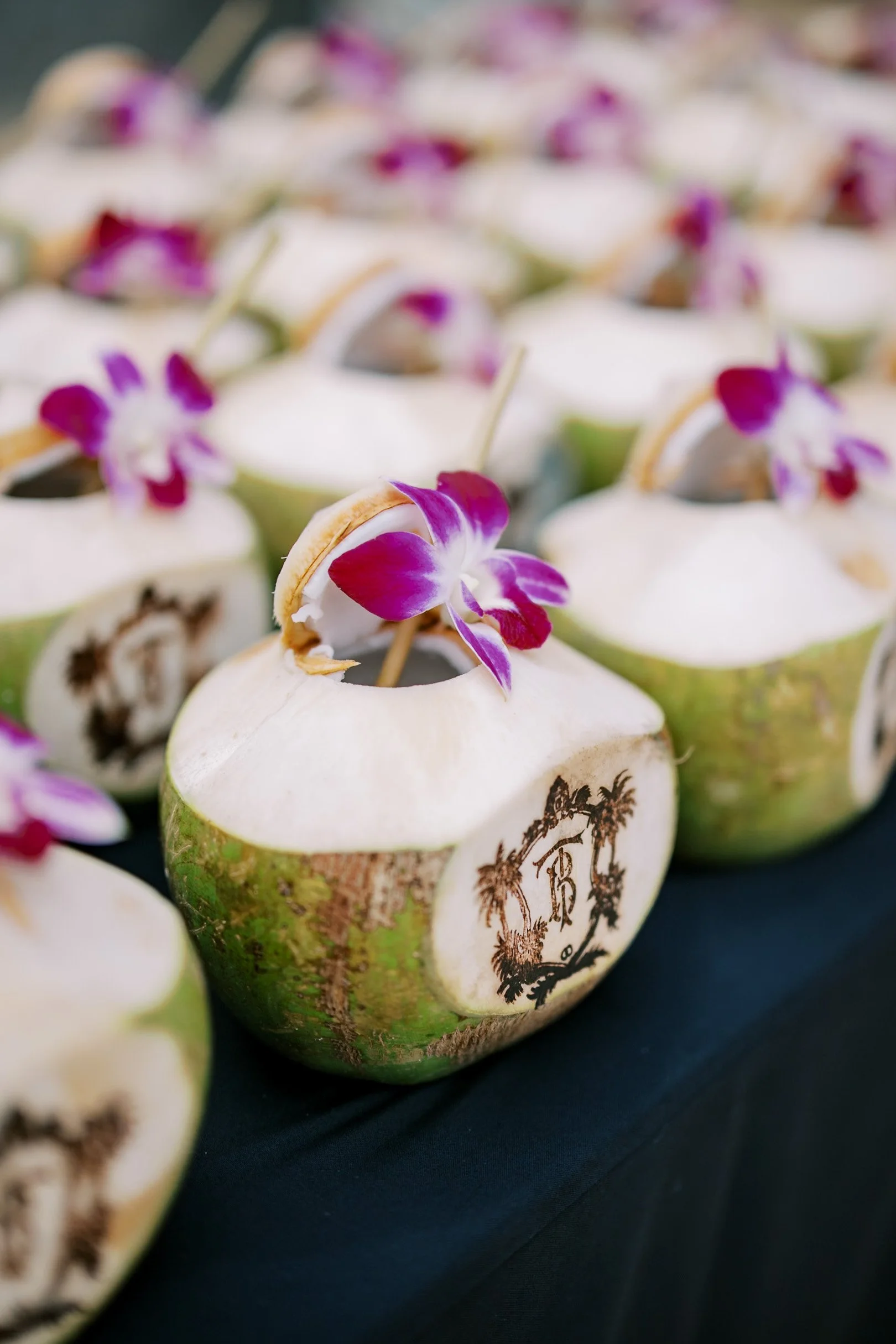 Fresh coconuts prepared for guests at Amanpuri in Phuket, Thailand