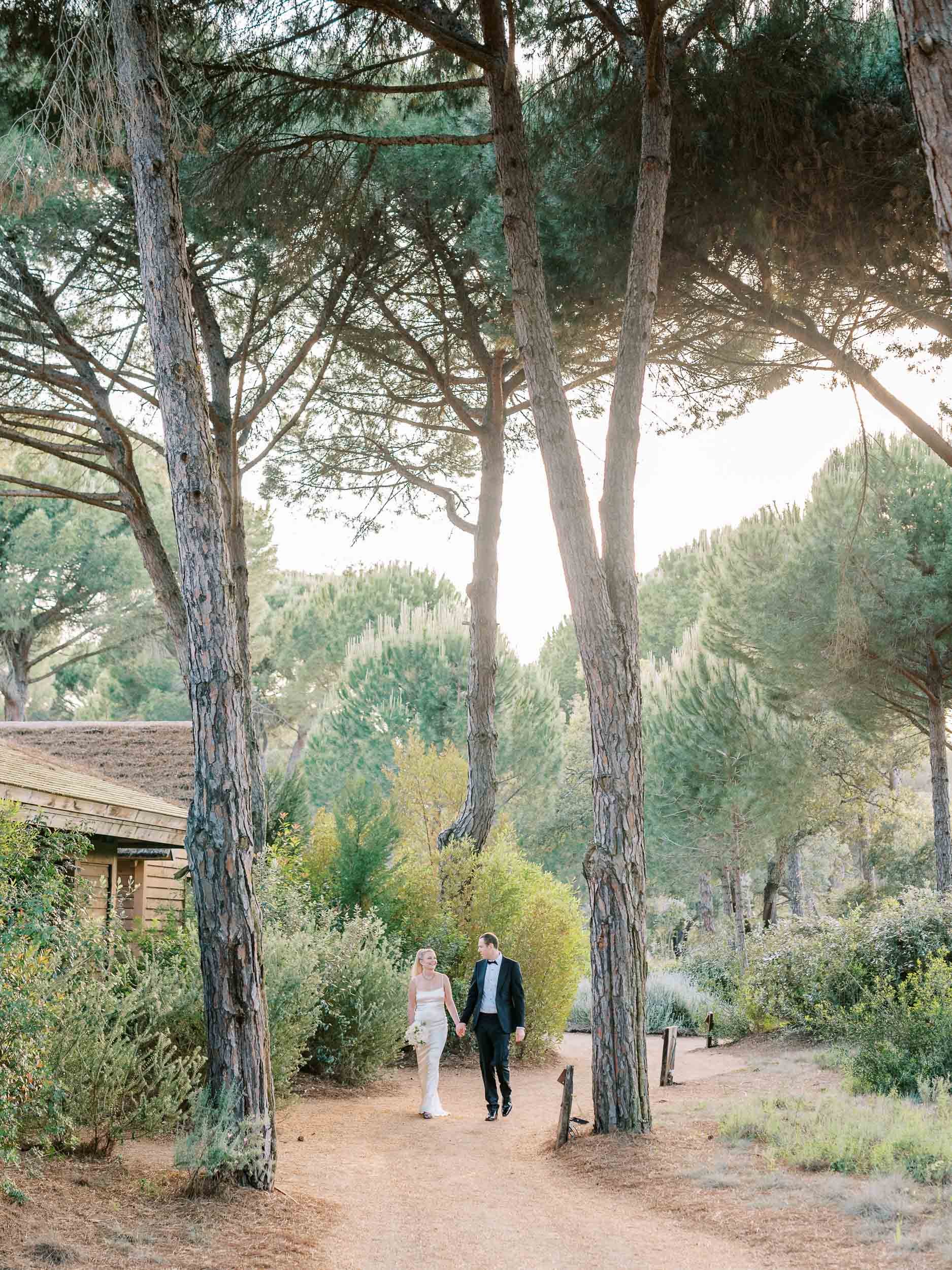 Bride and groom surrounded by nature at Sublime Comporta in Portugal