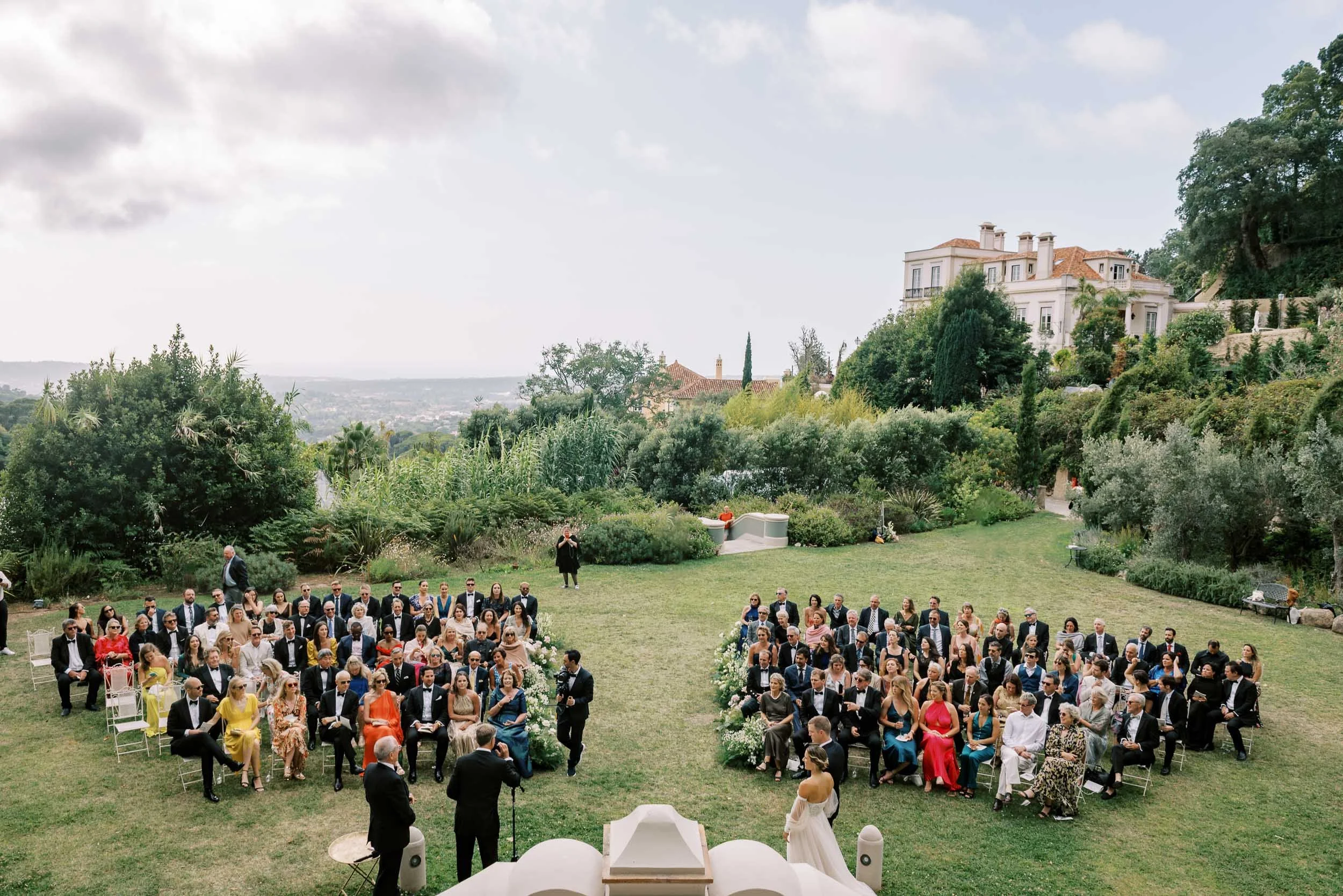 Wedding ceremony with views over Sintra at Quinta da Bella Vista in Sintra, Portugal
