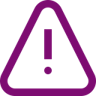 A warning icon with a purple exclamation mark inside a triangle.