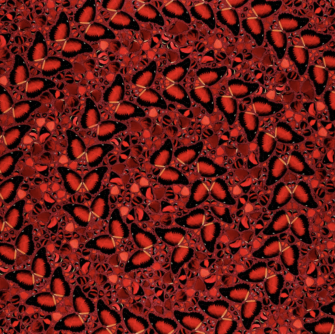 Butterfly artwork by Damien Hirst installed at St. Regis Marsa Arabia Private Island, Doha as part of the curated art program by Core Art Strategies.