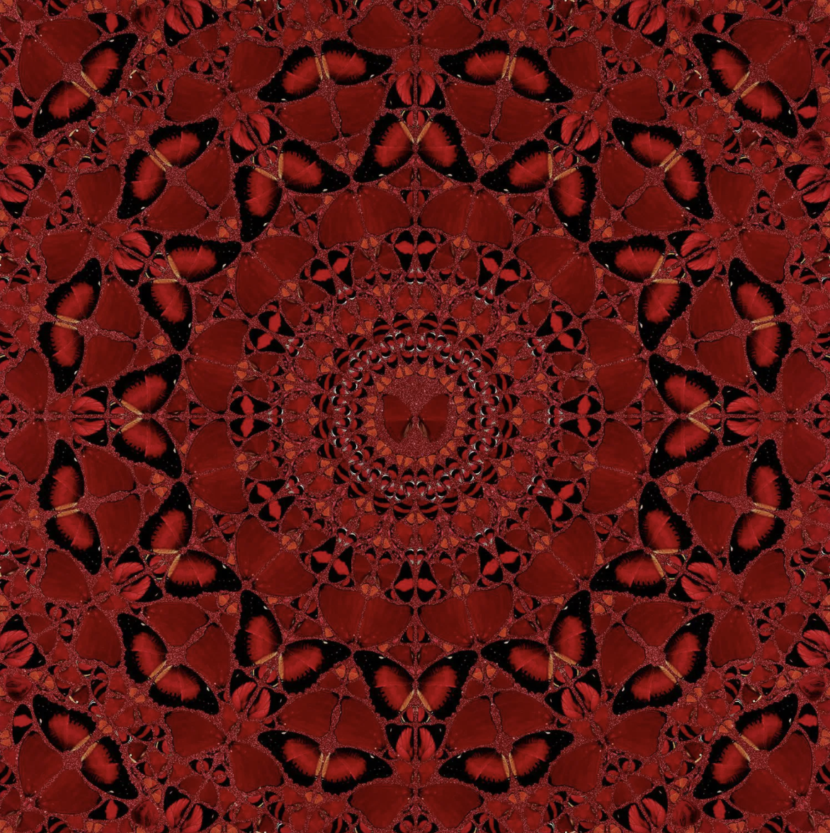 Butterfly artwork by Damien Hirst installed at St. Regis Marsa Arabia Private Island, Doha as part of the curated art program by Core Art Strategies.