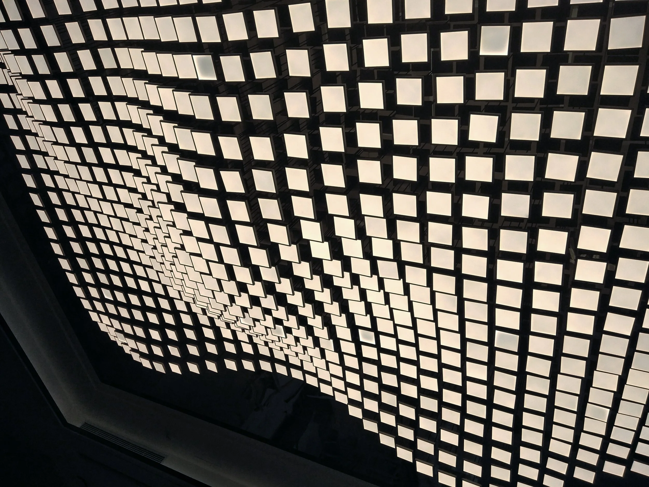 Private residence in Beirut, stainless steel art installation with reflective surfaces and LED lighting, delivered through design development, production, and installation by Core Art Strategies. Mohamad Ali makouk