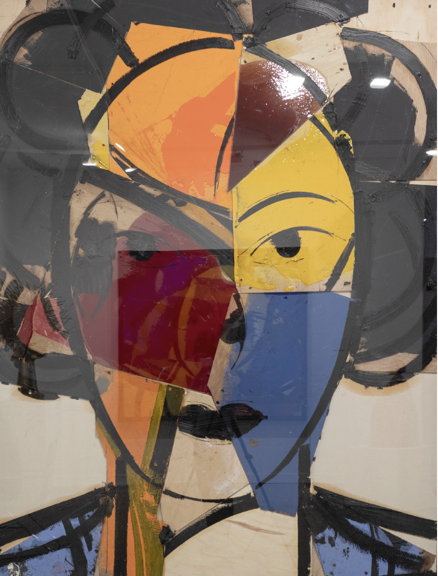 Painting by Manolo Valdés installed at St. Regis Marsa Arabia Private Island, Doha as part of the curated hotel art program by Core Art Strategies.