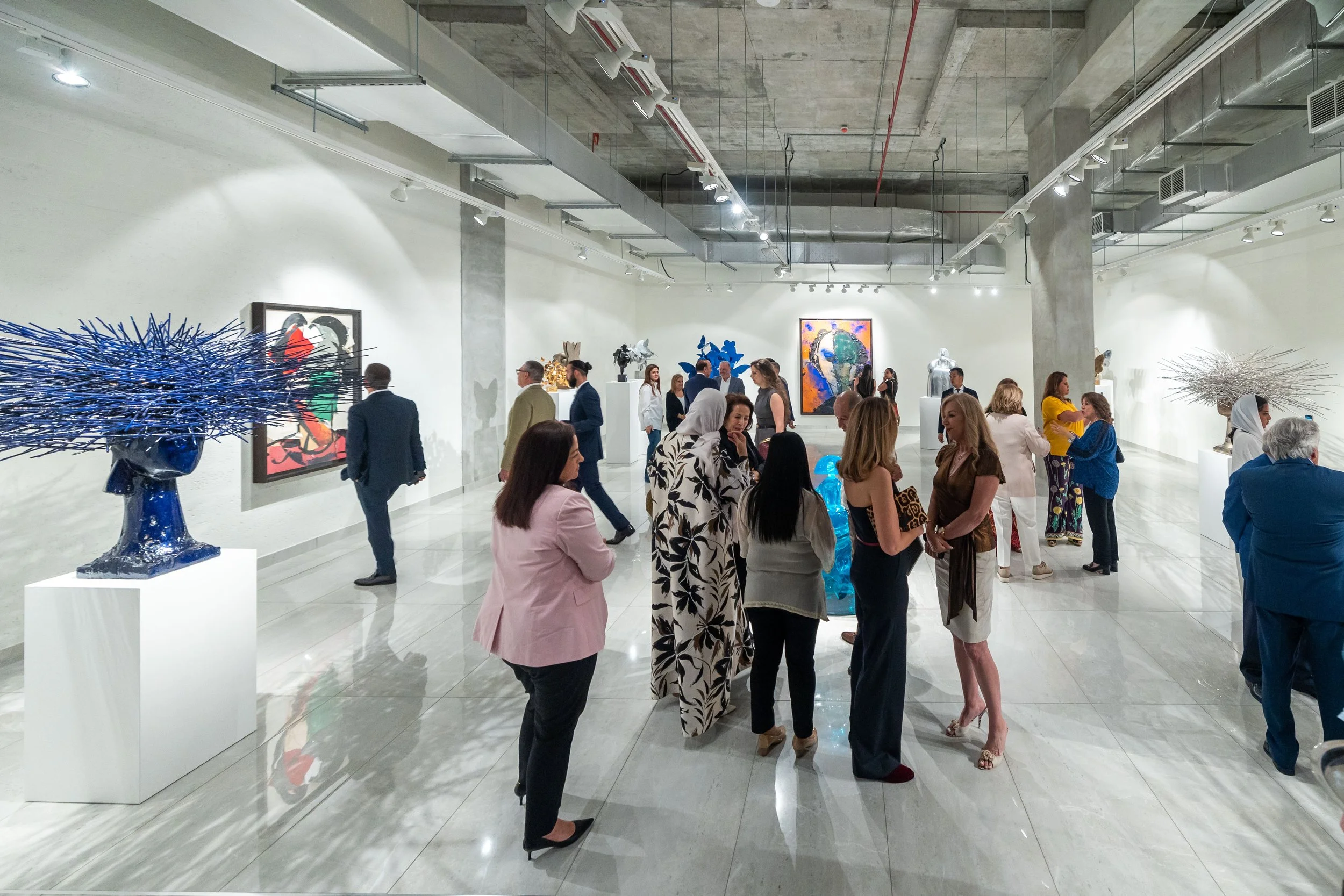 Spatial arrangement of Manolo Valdés artworks curated by Mohamad Ali Makouk at Anima Gallery