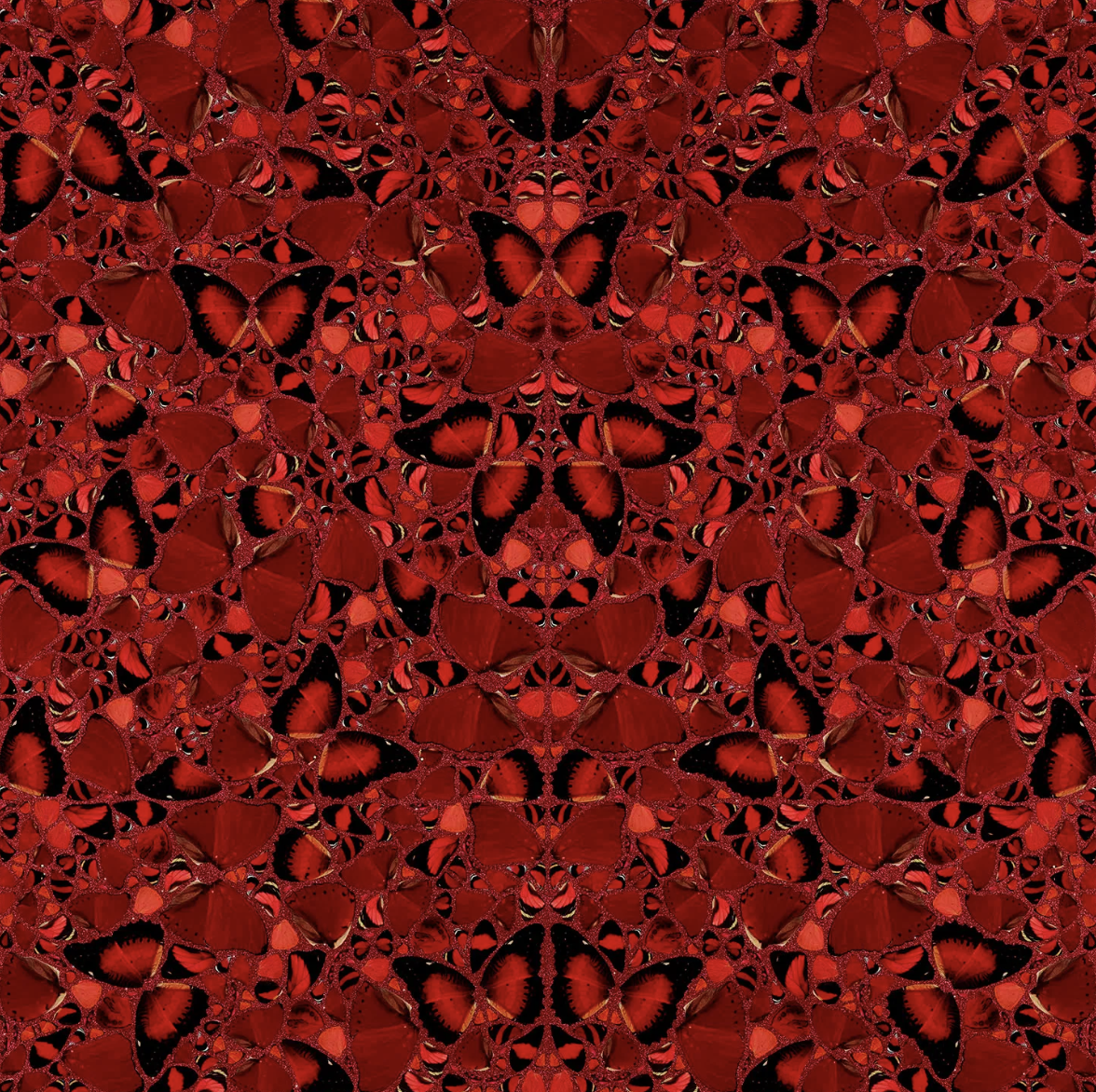 Butterfly artwork by Damien Hirst installed at St. Regis Marsa Arabia Private Island, Doha as part of the curated art program by Core Art Strategies.