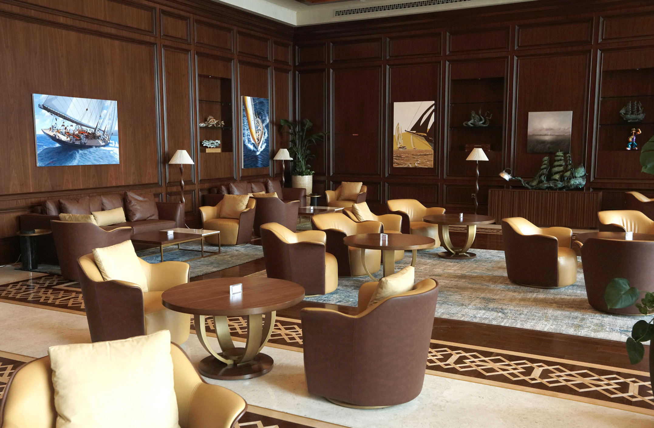 Bespoke artwork developed by Core Art Strategies for the cigar bar at St. Regis Marsa Arabia Private Island, Doha as part of the hotel’s curated art program.