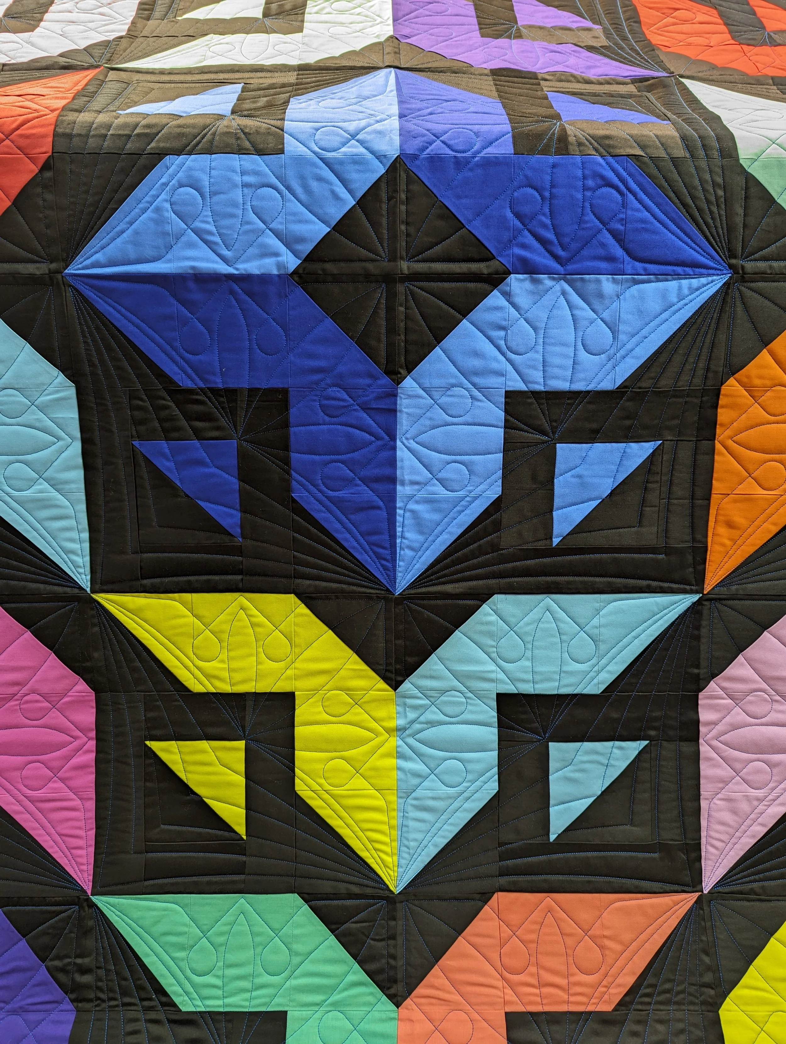 All Roads quilt pattern with custom quilting