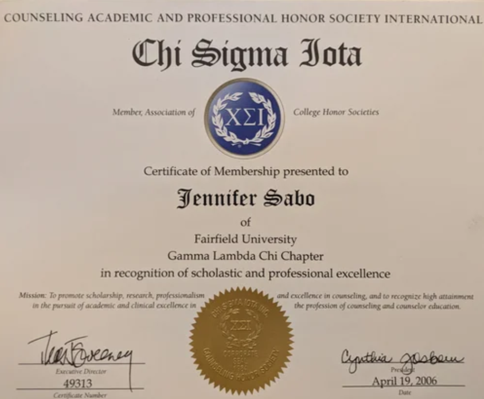 Chi Sigma Iota honor society logo
