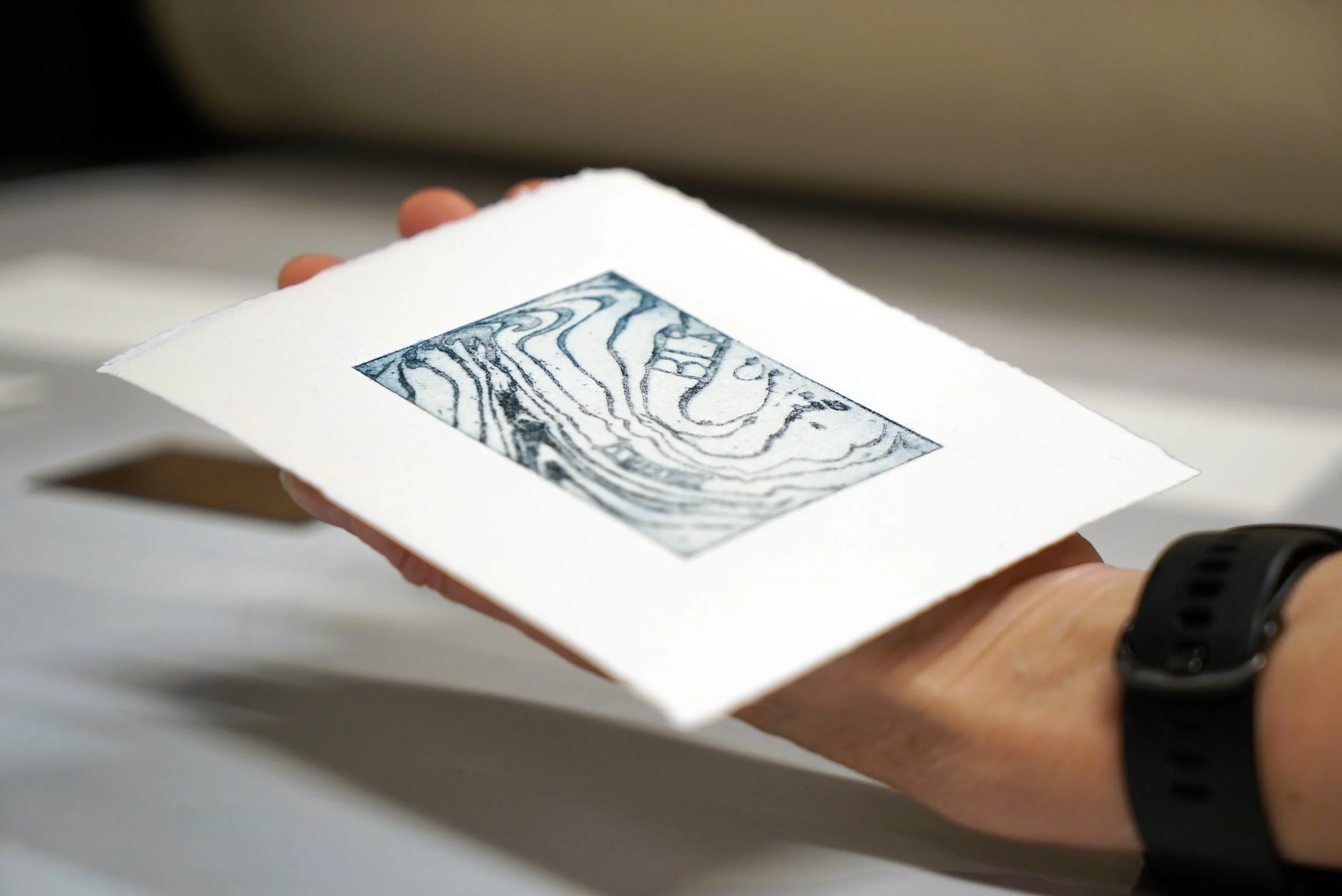 Ocean Thoughts with Suminagashi