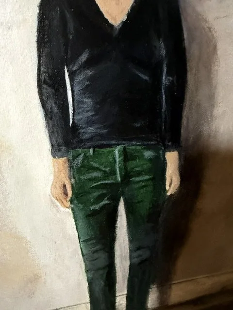 Brushwork detail from Still Standing, an original acrylic painting by Bonnie