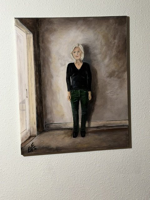 Still Standing 20 x 24 acrylic painting by Bonnie Seide displayed on a wall