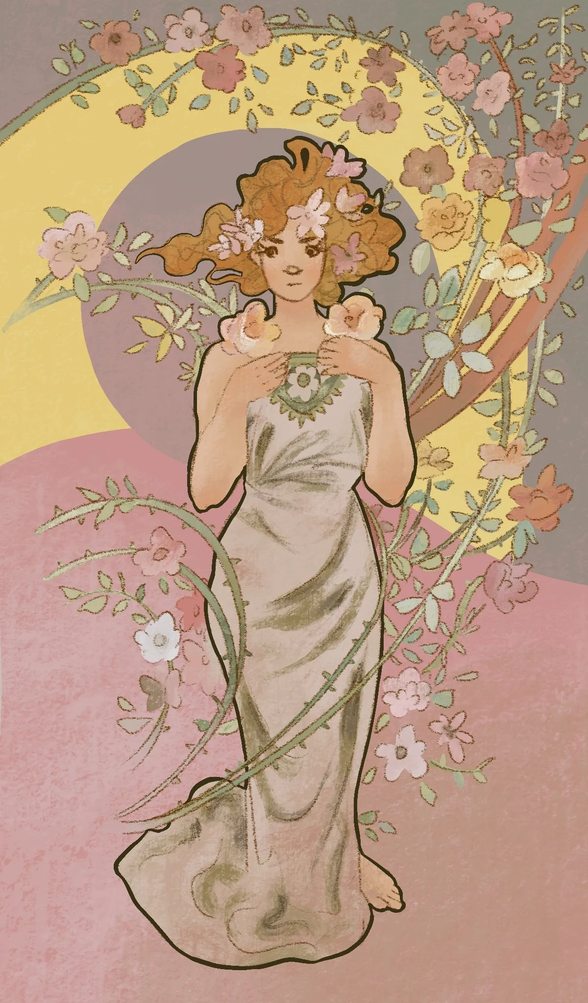 Alphonse Mucha 'The Rose' Recreation '25