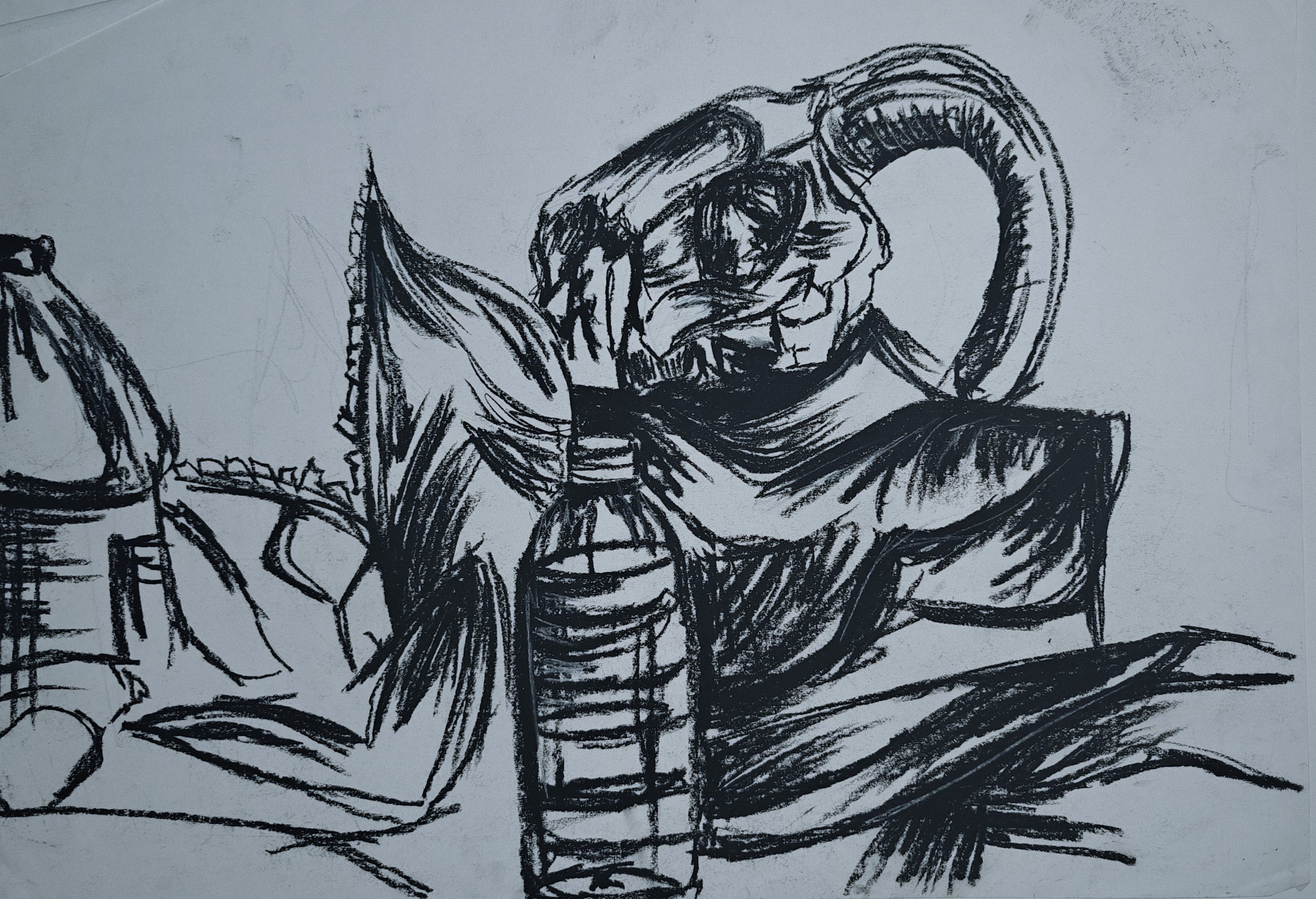 Artwork by Shaun Bell - Observed Structure – Life Drawing & Anatomy Studies