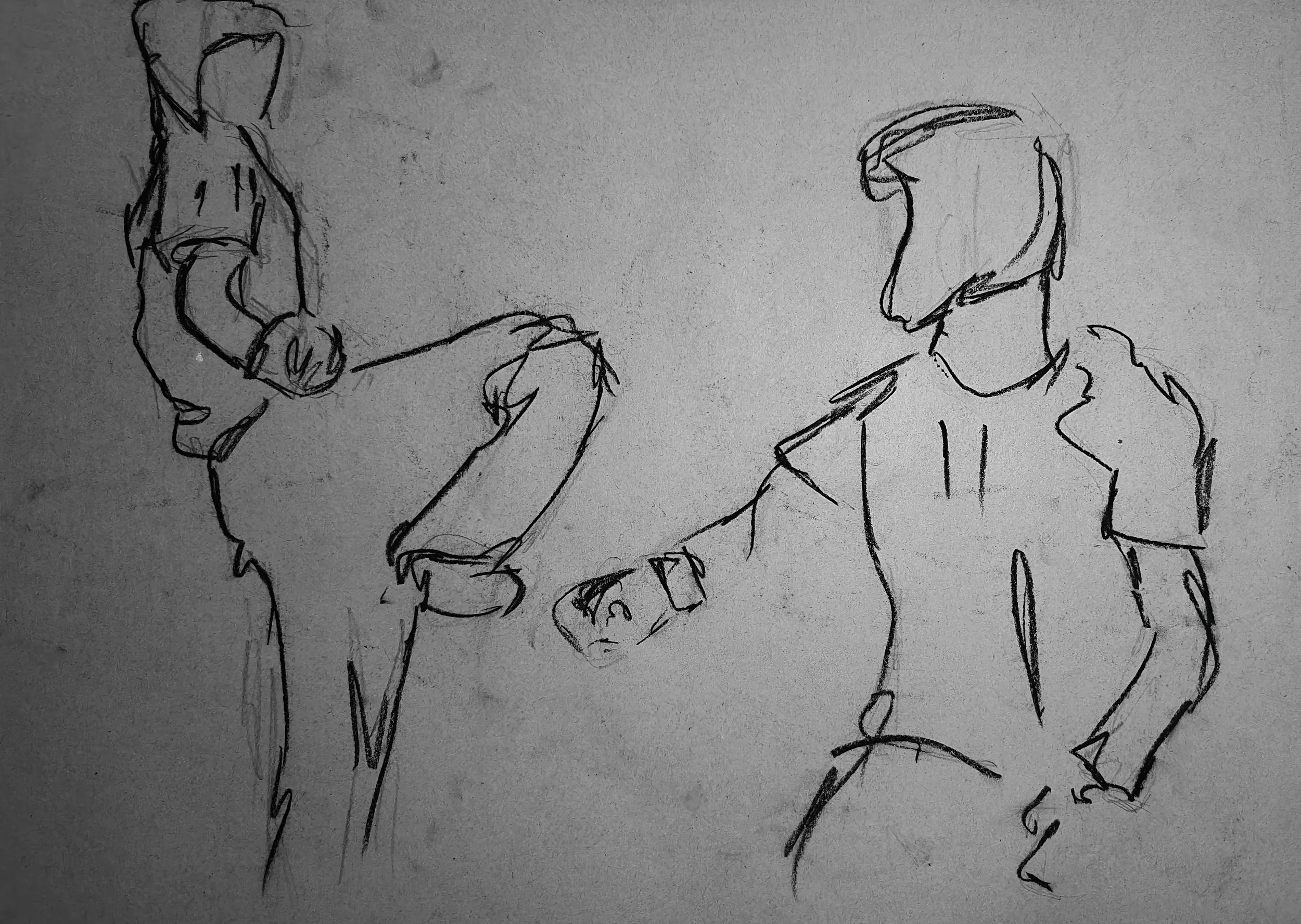 Artwork by Shaun Bell - Observed Structure – Life Drawing & Anatomy Studies