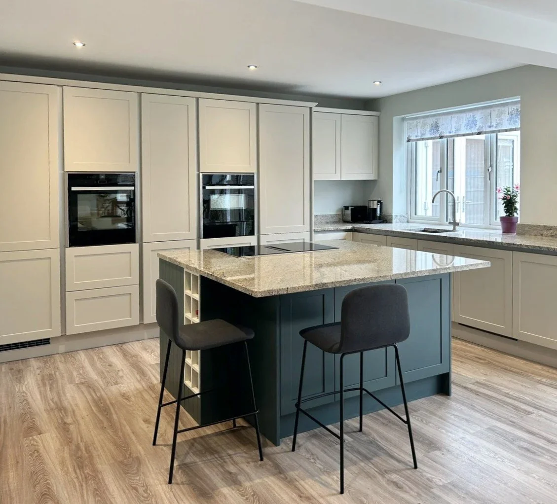 Green & Neutral Shaker Kitchen in Cawston