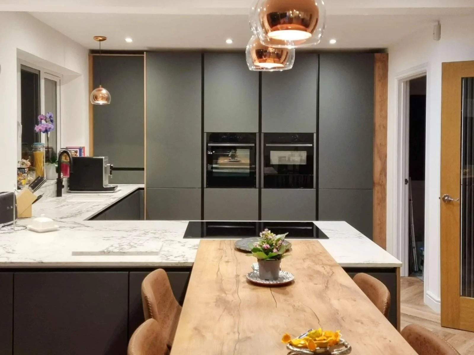 Green Handleless Kitchen in Newton