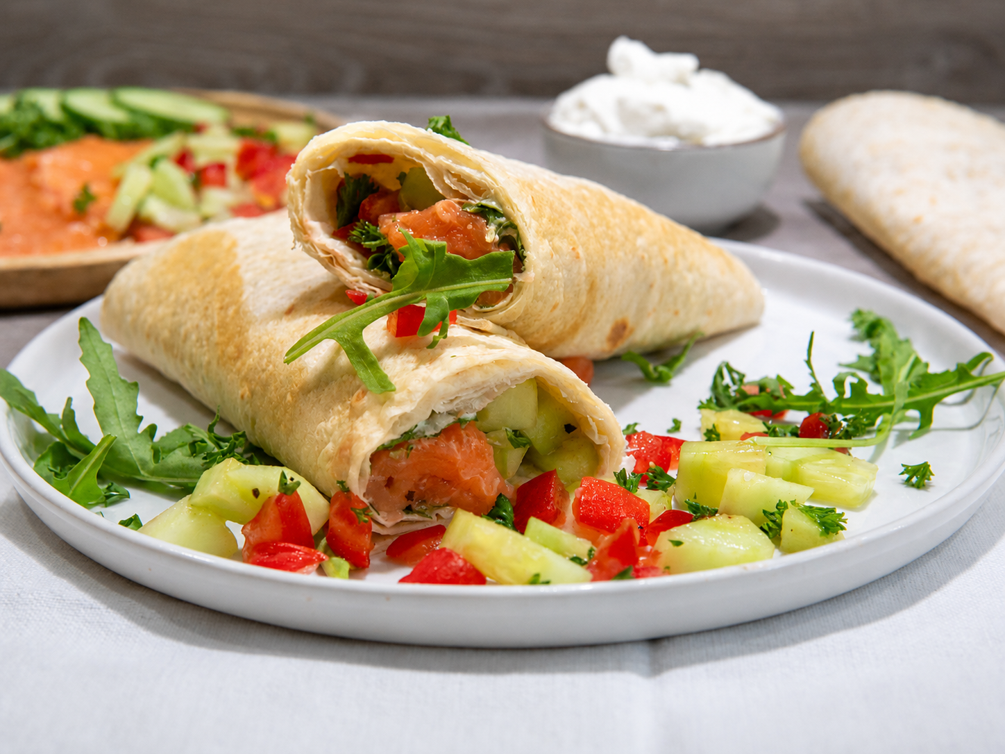 Low FODMAP wraps met zalm en roomkaas