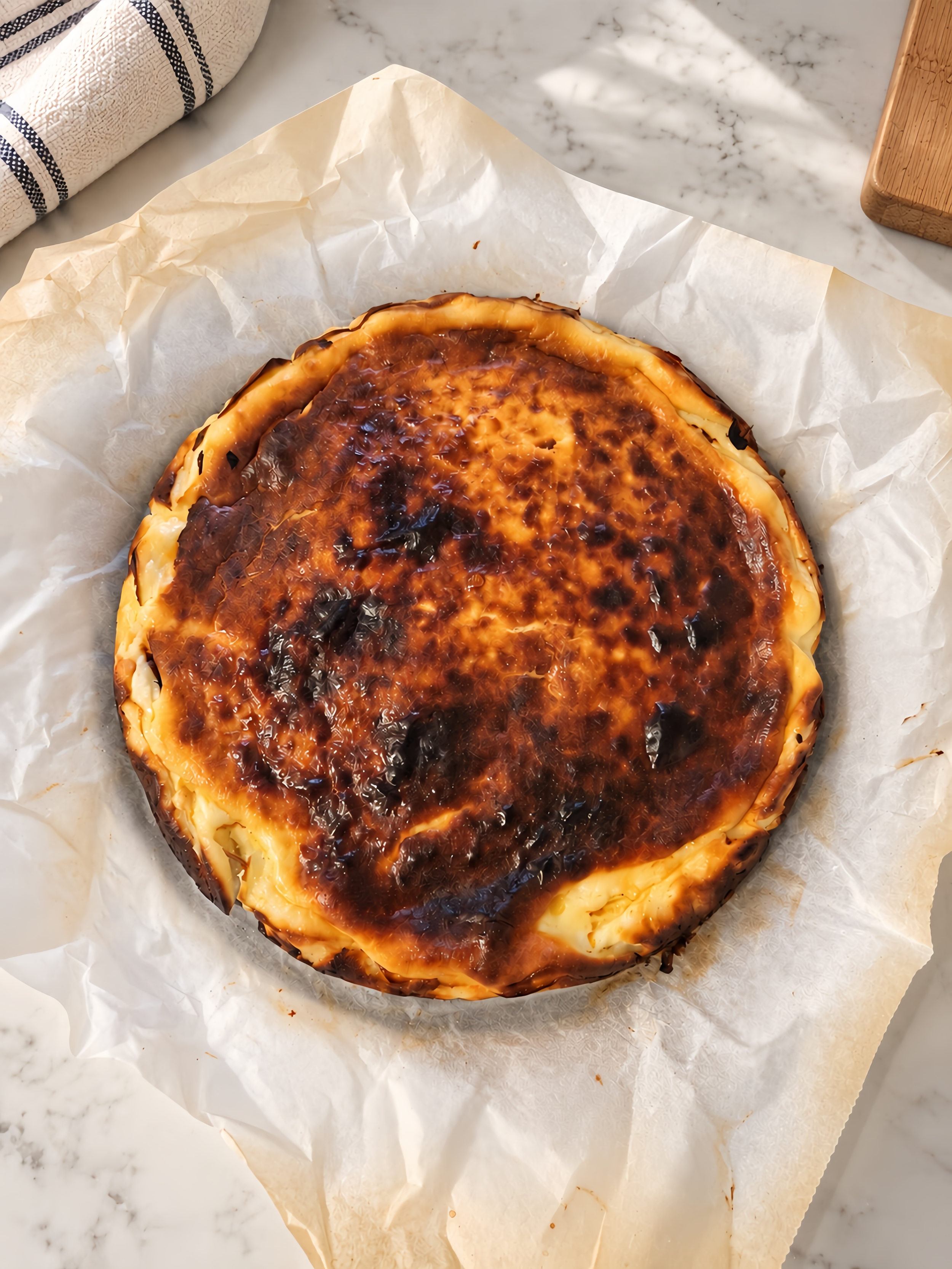 Low FODMAP Basque cheesecake