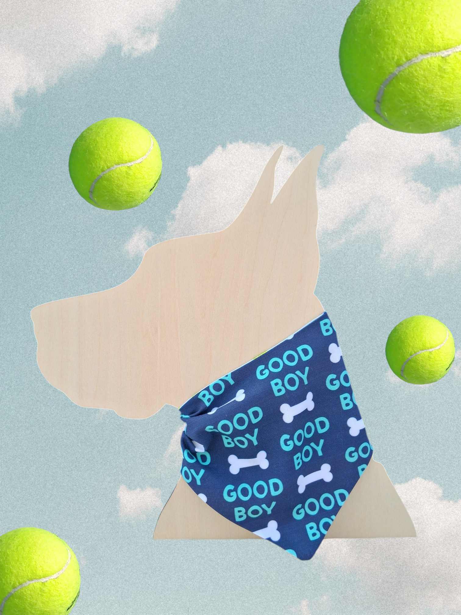 Good Boy/Life Is Ball Reversible Tie On Bandana